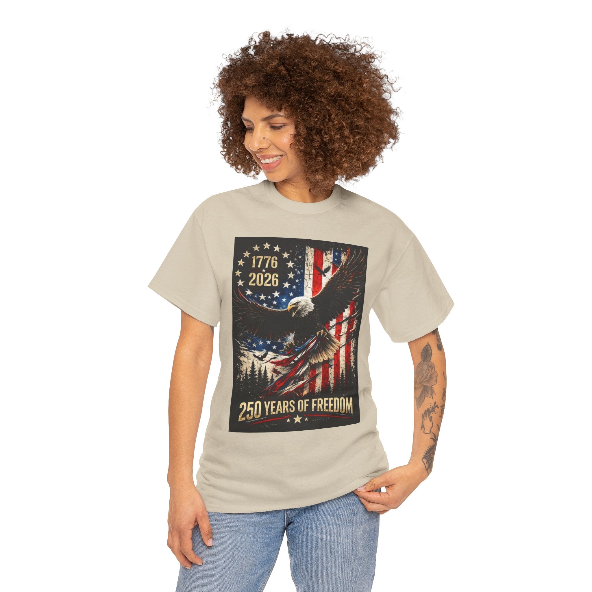 Patriotic Tee — 1776–2026 Bald Eagle "250 Years of Freedom" Shirt