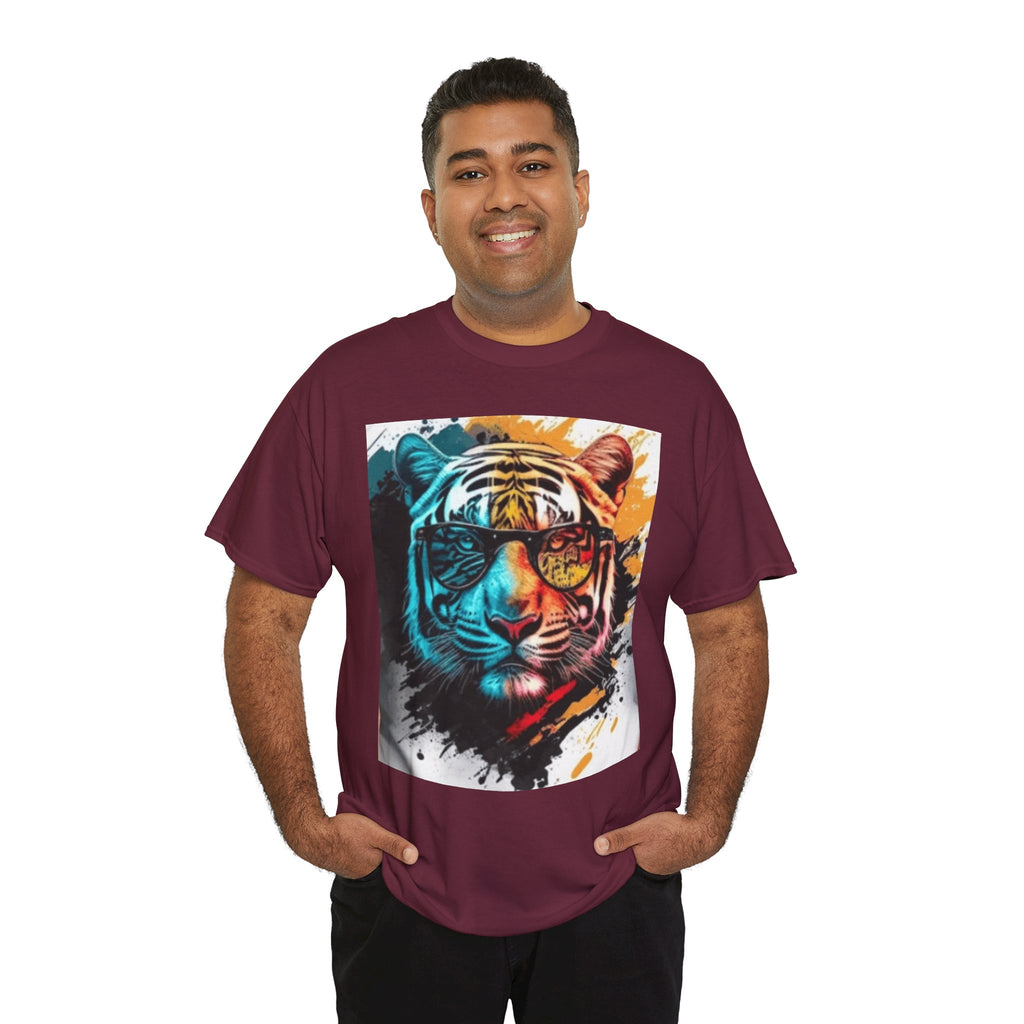 Tiger Portrait T-Shirt — Colorful Abstract Tiger Face Tee
