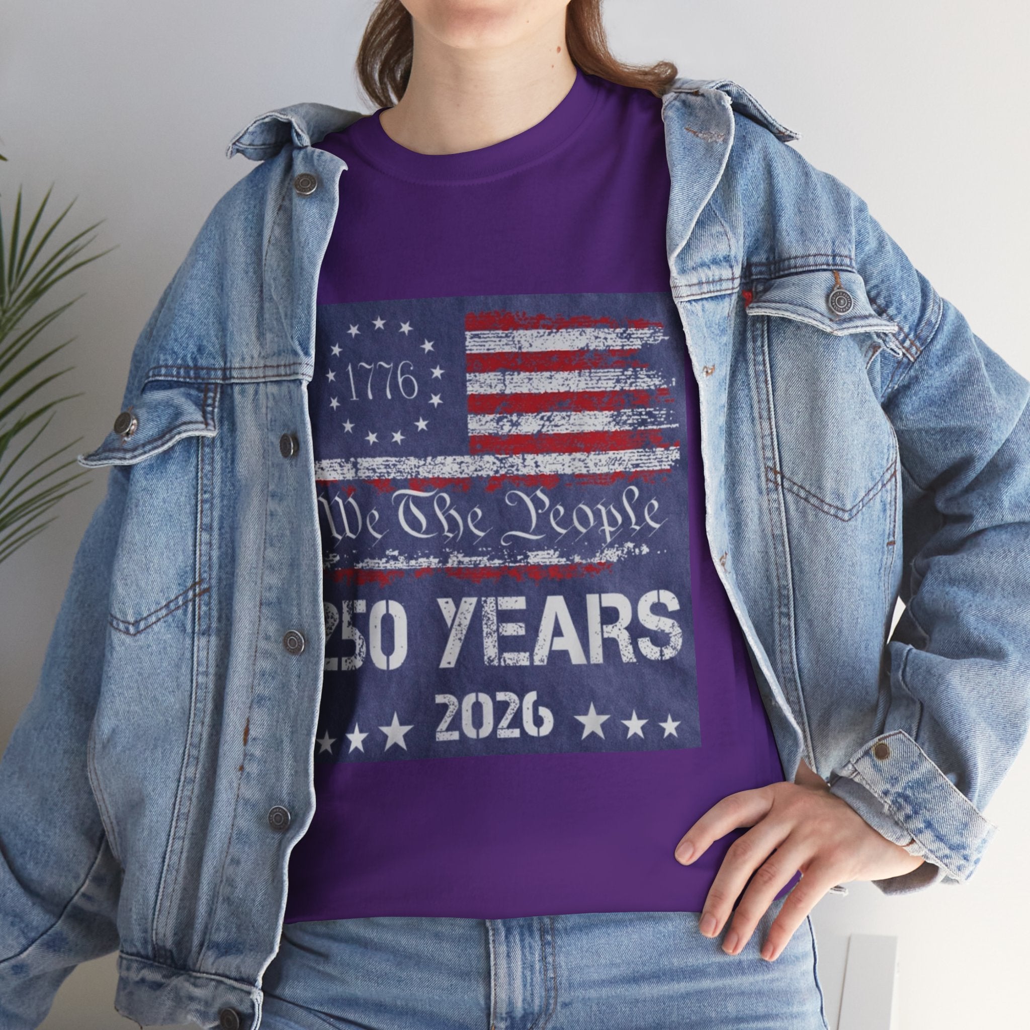 T-Shirt — Vintage 'We The People 250 Years 2026' Patriotic American Flag Tee