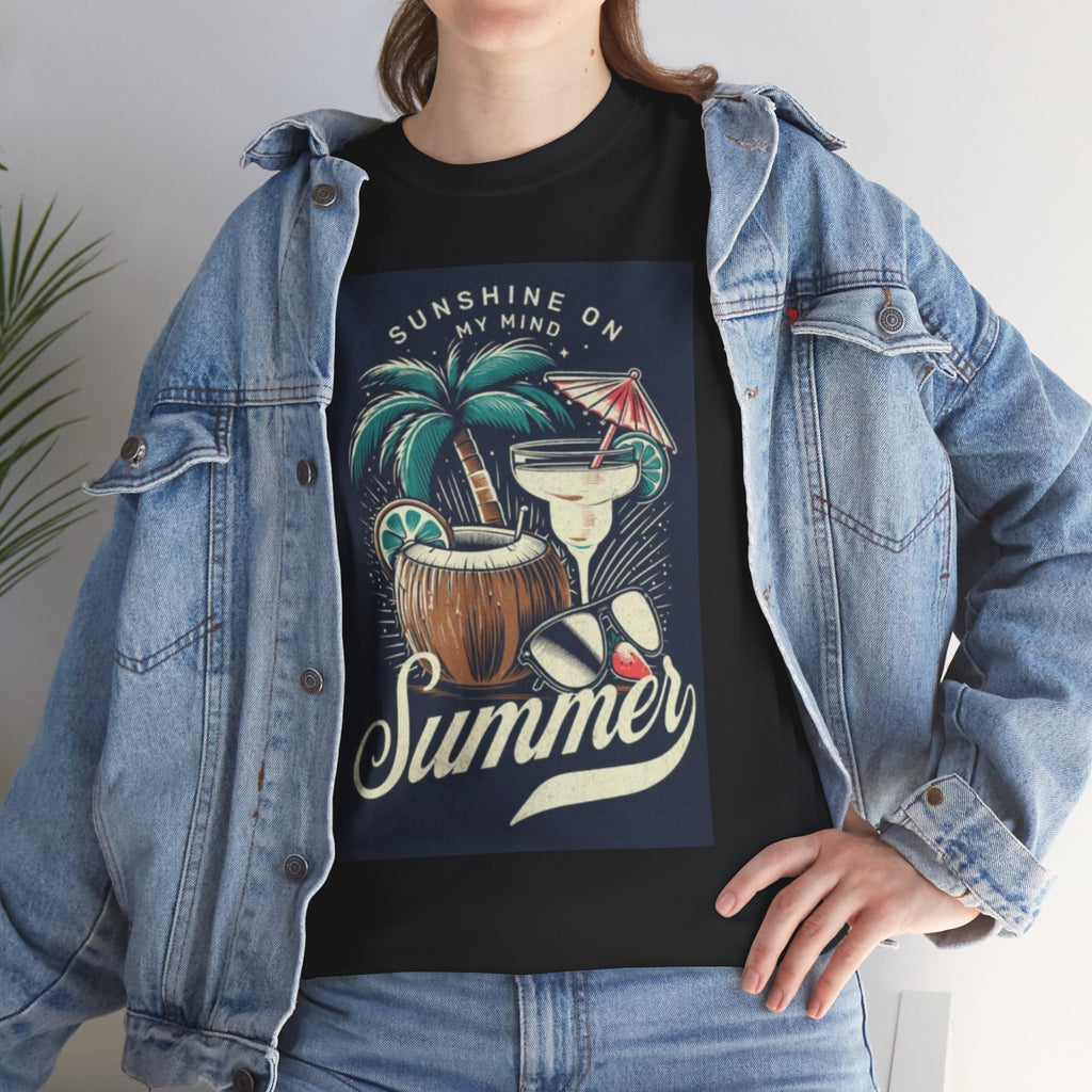 Summer Cocktail Tee — "Sunshine On My Mind" Tropical Beach T-Shirt