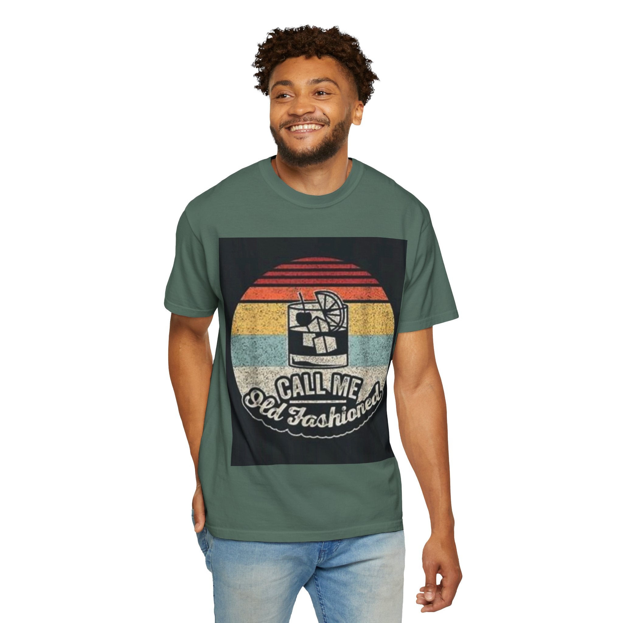 T-Shirt — "Call Me Old Fashioned" Retro Cocktail Graphic Tee