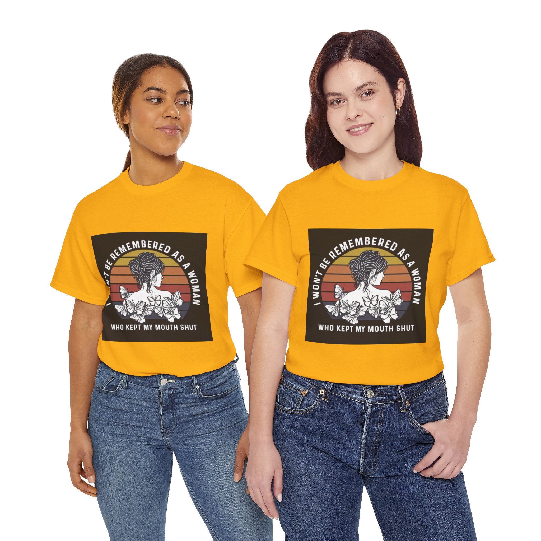 Graphic Tee — "I Won’t Be Remembered As A Woman Who Kept My Mouth Shut" Feminist Retro Floral T-Shirt