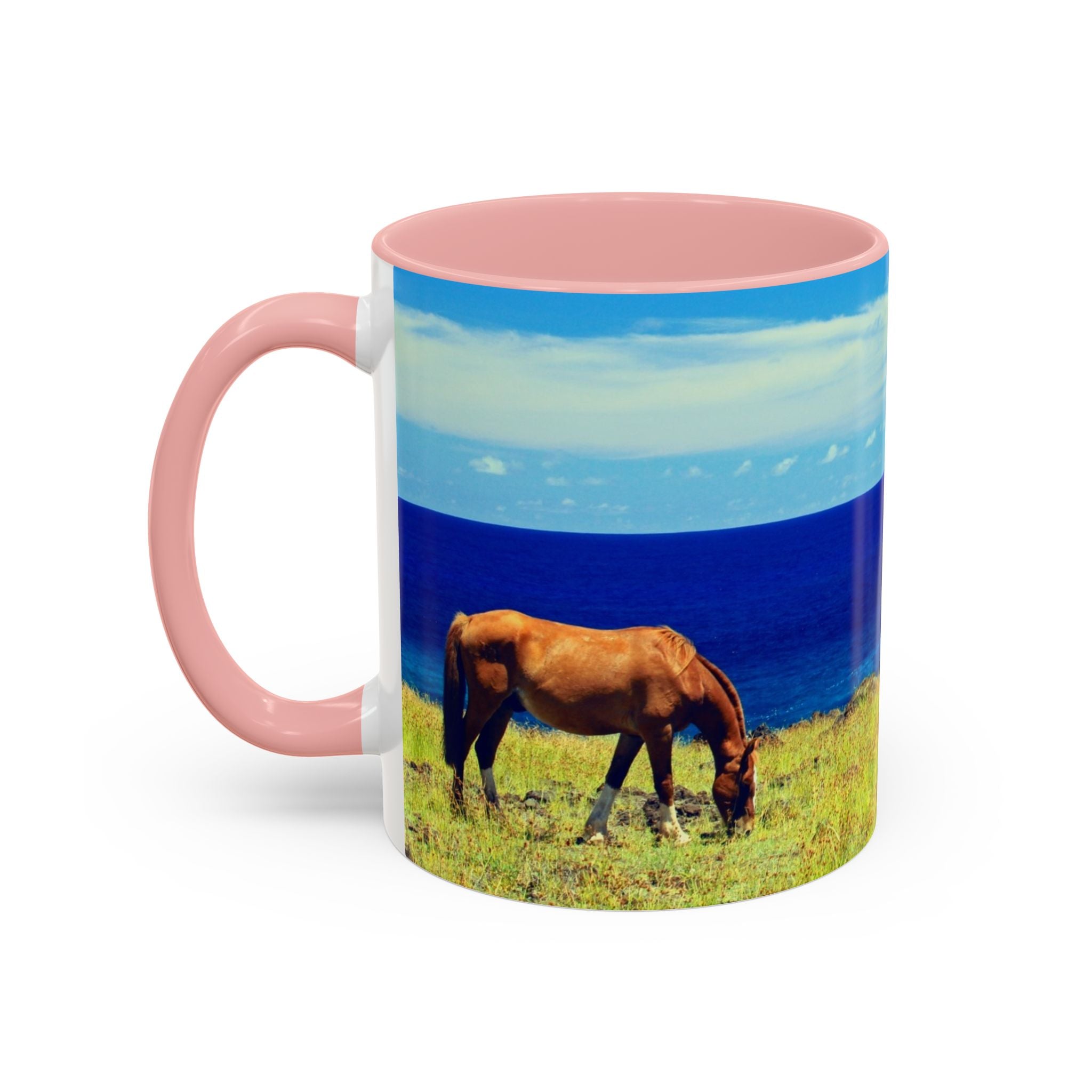 Coastal Landscape Accent Coffee Mug – Ocean View Beach Scene (11/15oz)