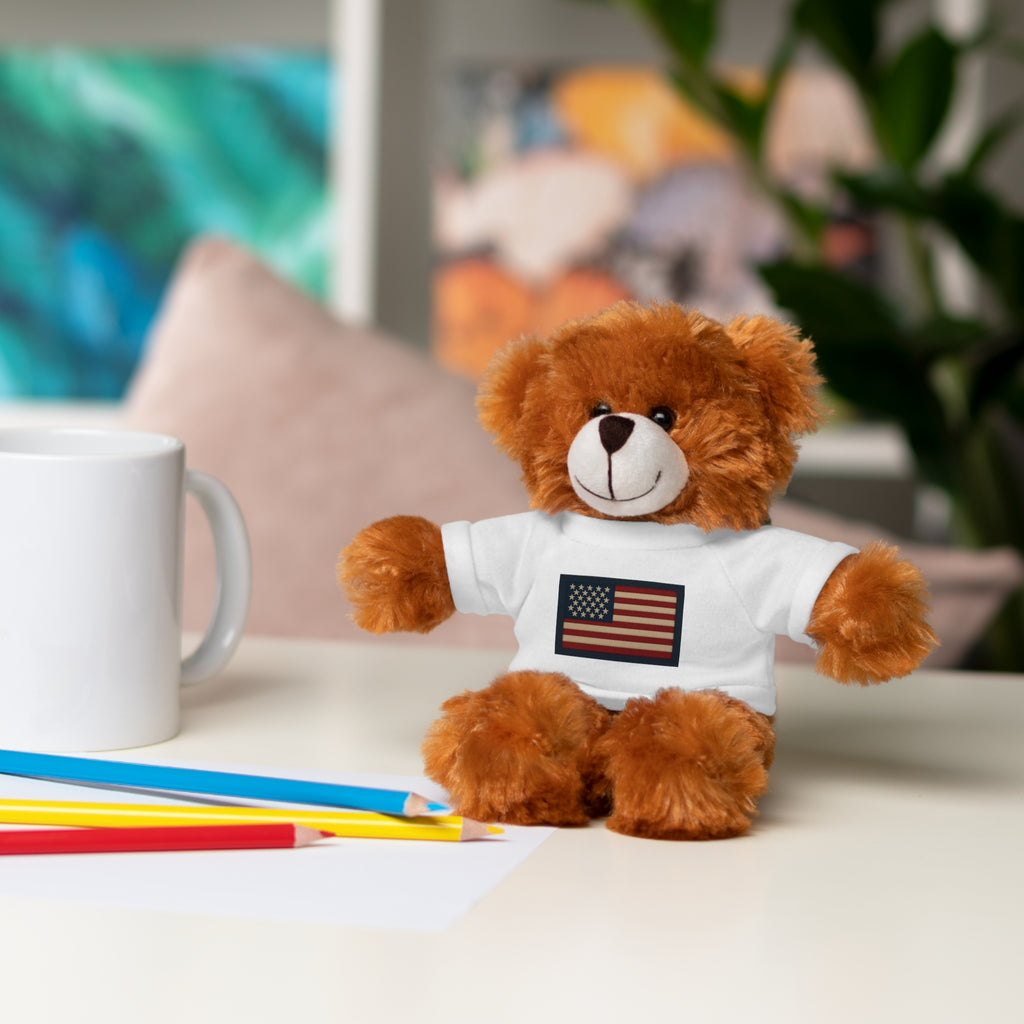 American Flag Teddy Bear with Tee — Patriotic Plush Gift
