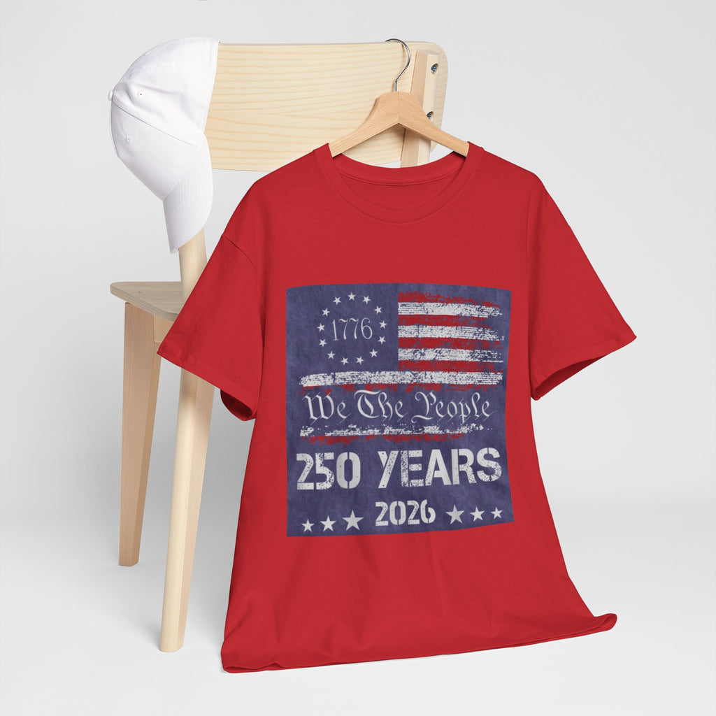 T-Shirt — Vintage 'We The People 250 Years 2026' Patriotic American Flag Tee