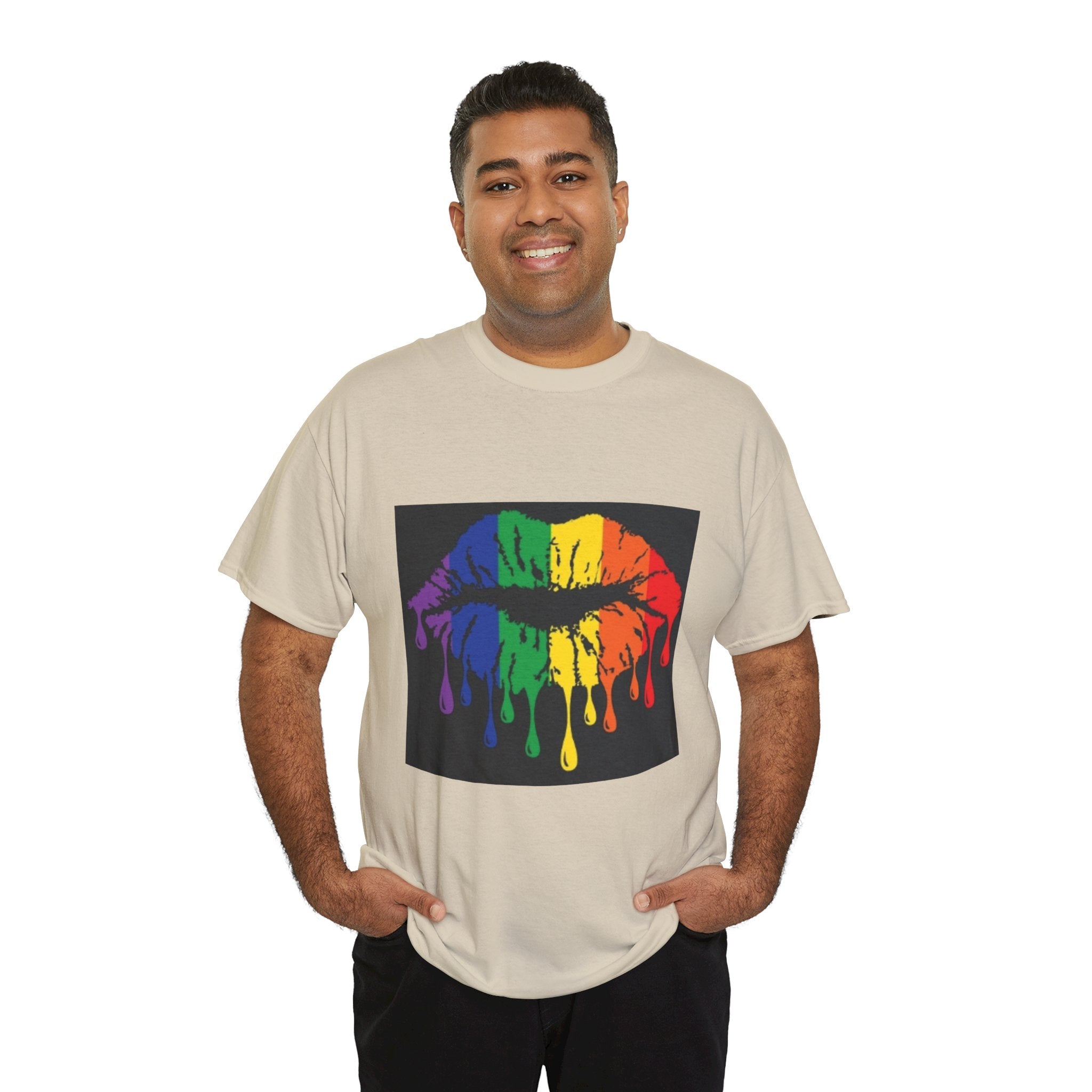 Rainbow Drip Kiss T-Shirt – LGBTQ+ Pride Graphic Tee