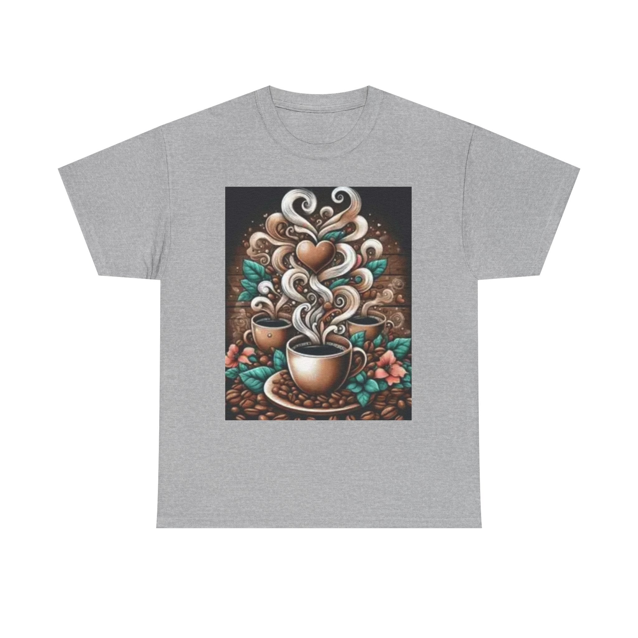 Coffee Cup T-Shirt — Whimsical Steaming Heart Coffee Design