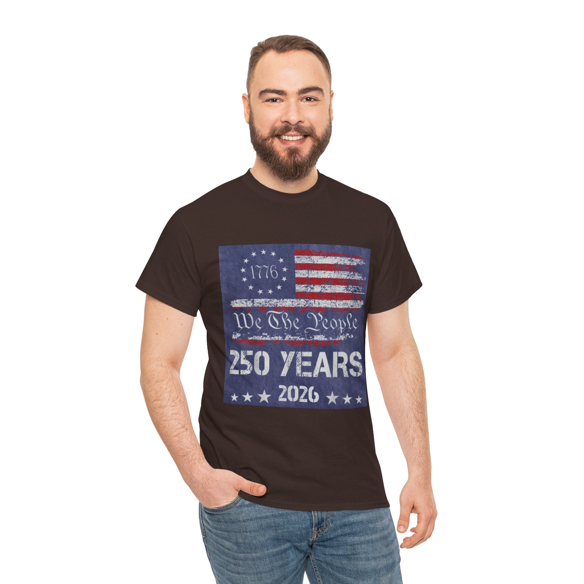 T-Shirt — Vintage 'We The People 250 Years 2026' Patriotic American Flag Tee