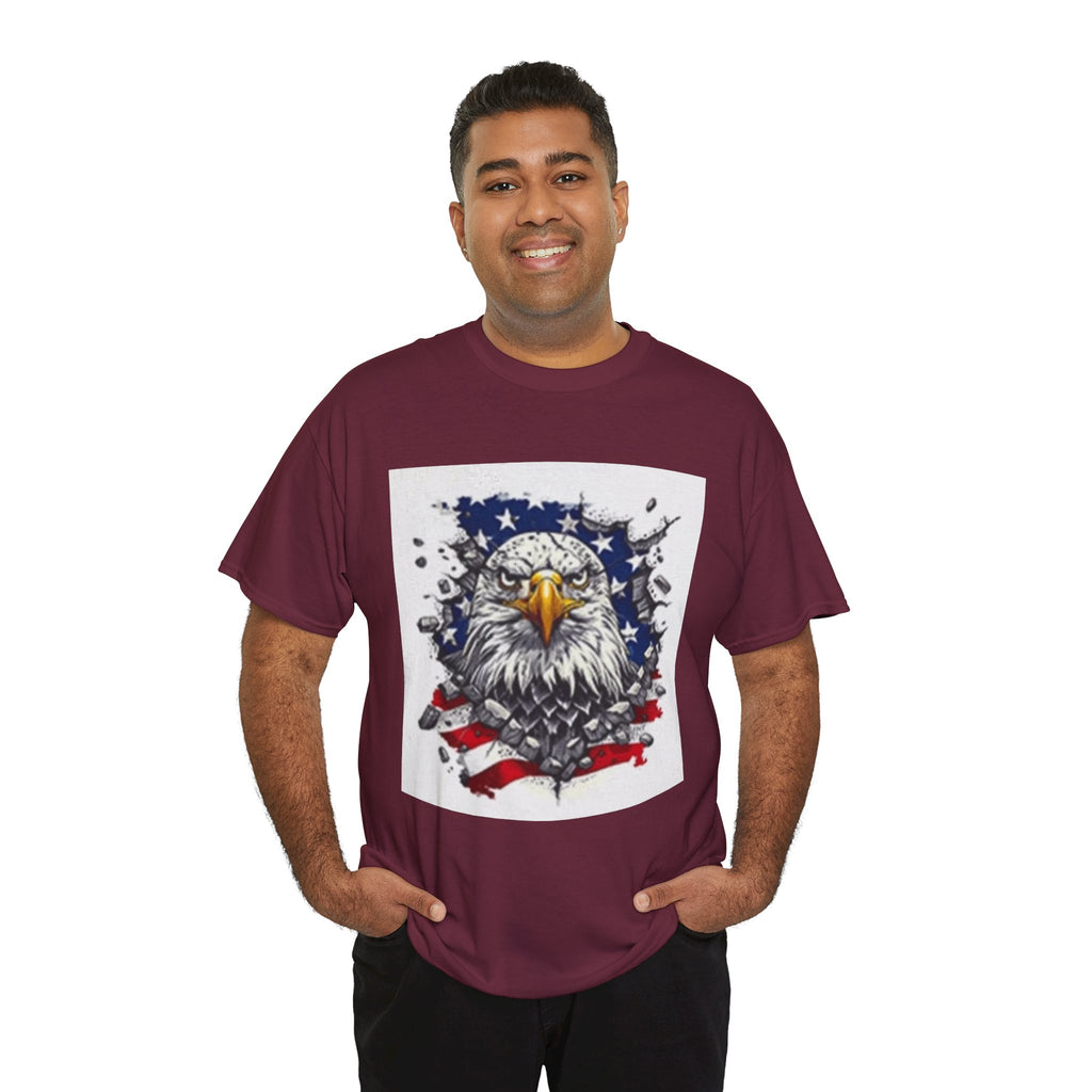 Eagle American Flag T-Shirt — Patriotic Bald Eagle Graphic Tee for 4th of July