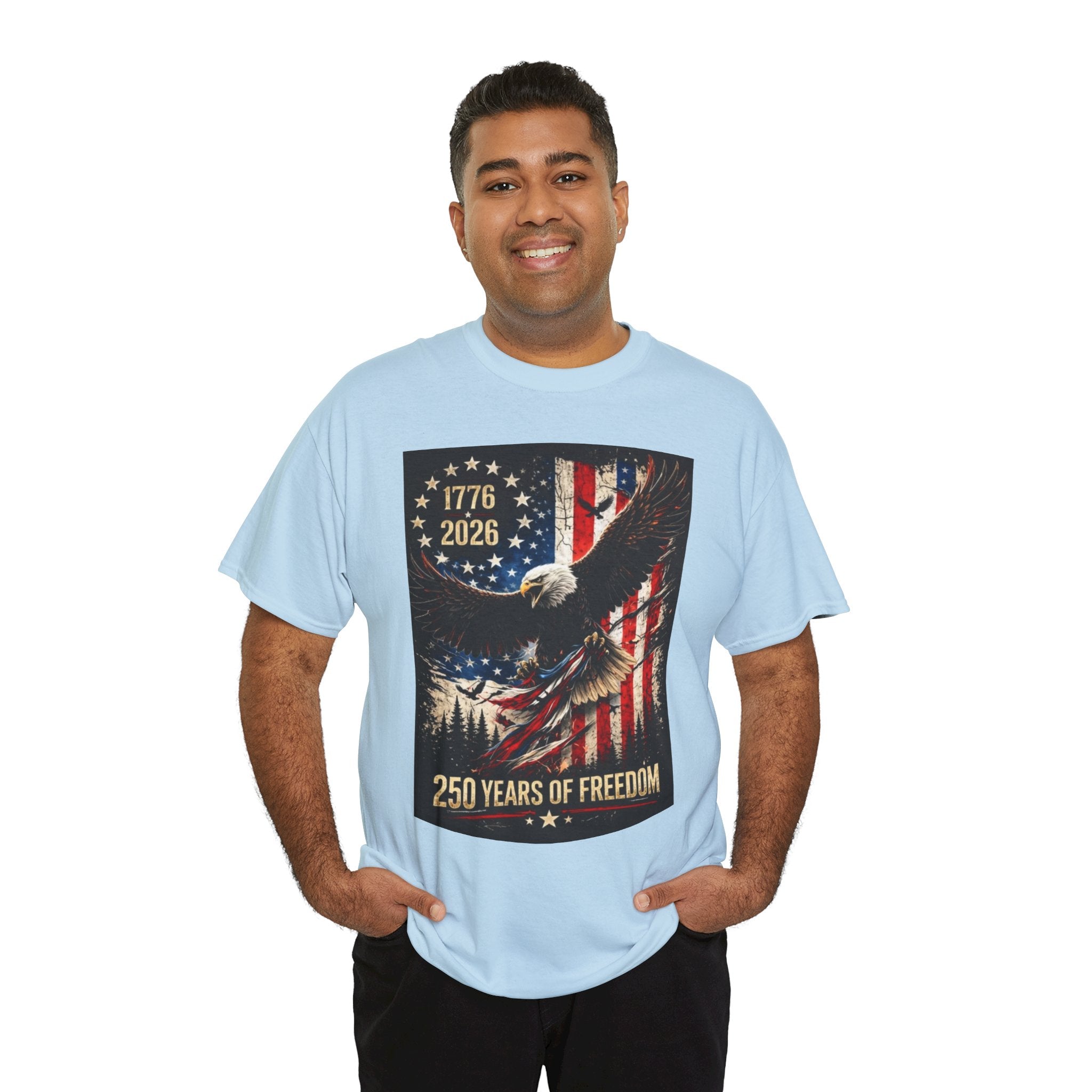 Patriotic Tee — 1776–2026 Bald Eagle "250 Years of Freedom" Shirt