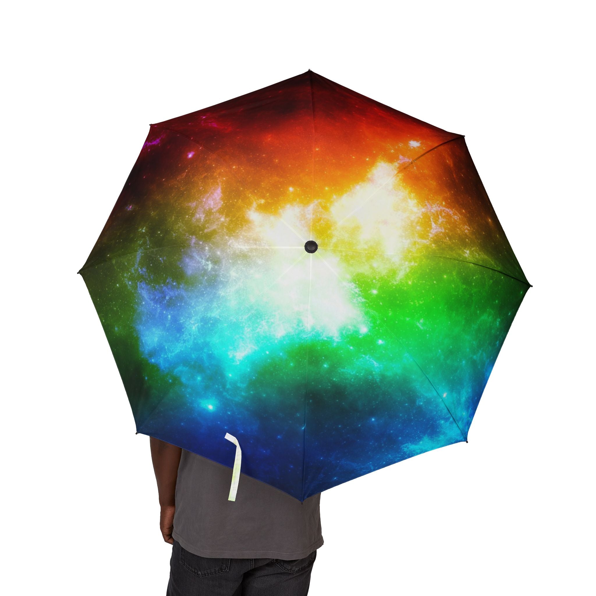 Galaxy Rainbow Foldable Umbrella — Semi‑Automatic Compact Rain Protector