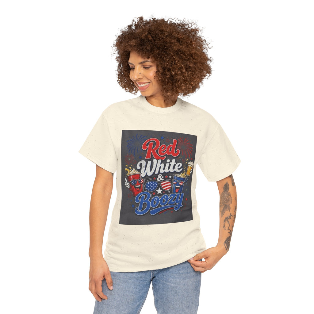 Red White & Boozy T-Shirt – Patriotic 4th of July Party Tee