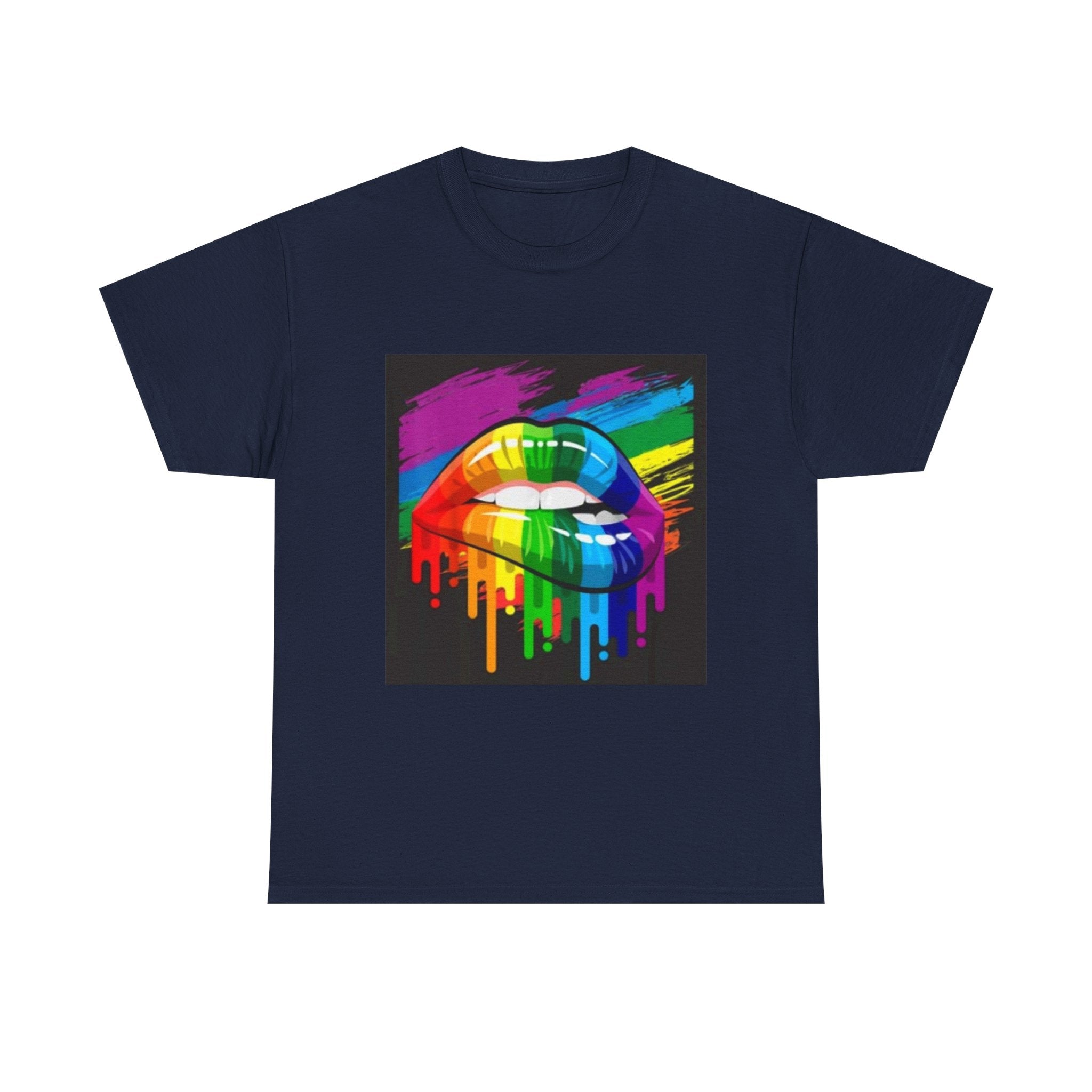 T-Shirt — Rainbow Drip Lips Pride Graphic Tee