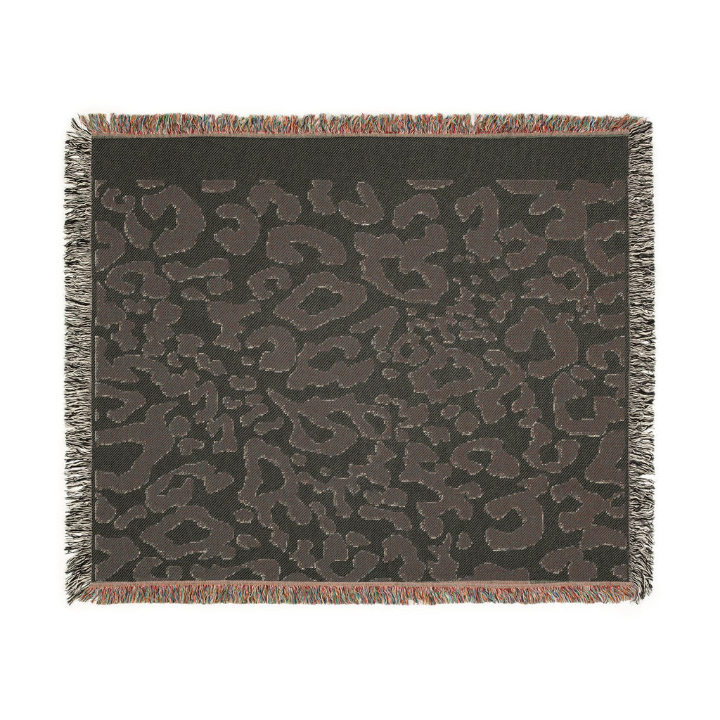 Leopard Print Woven Blanket — Cozy Fringe Throw for Living Room, Bedroom & Travel