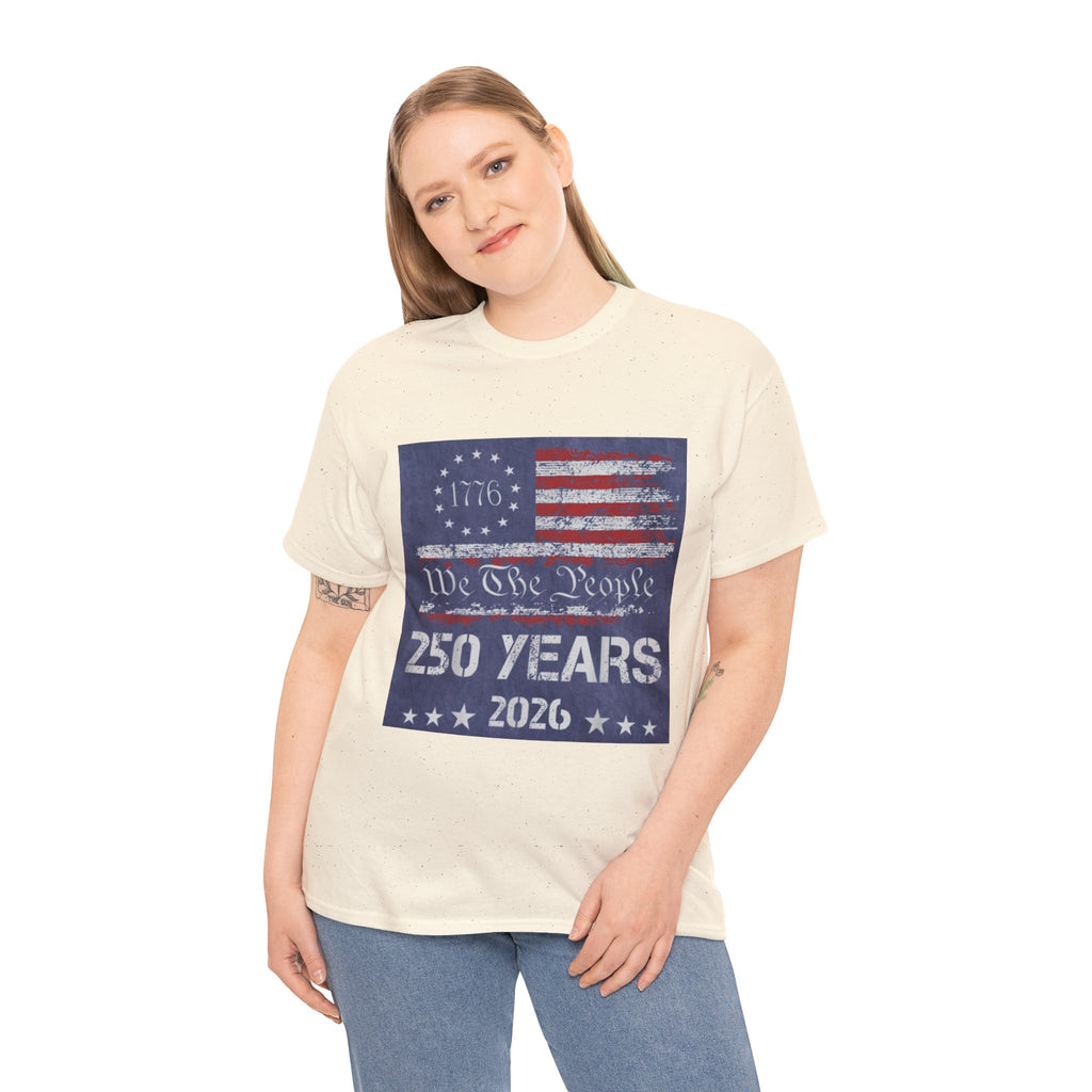 T-Shirt — Vintage 'We The People 250 Years 2026' Patriotic American Flag Tee
