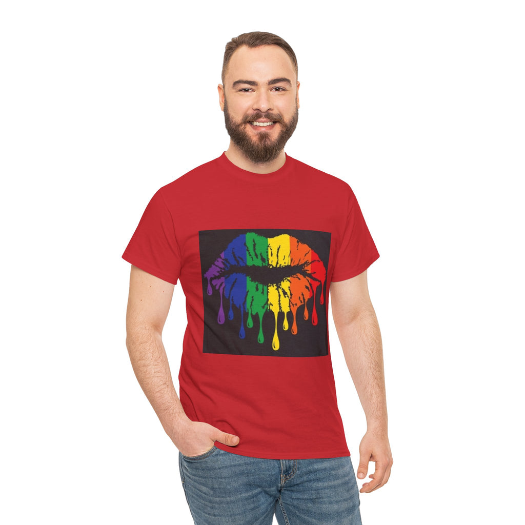Rainbow Drip Kiss T-Shirt – LGBTQ+ Pride Graphic Tee