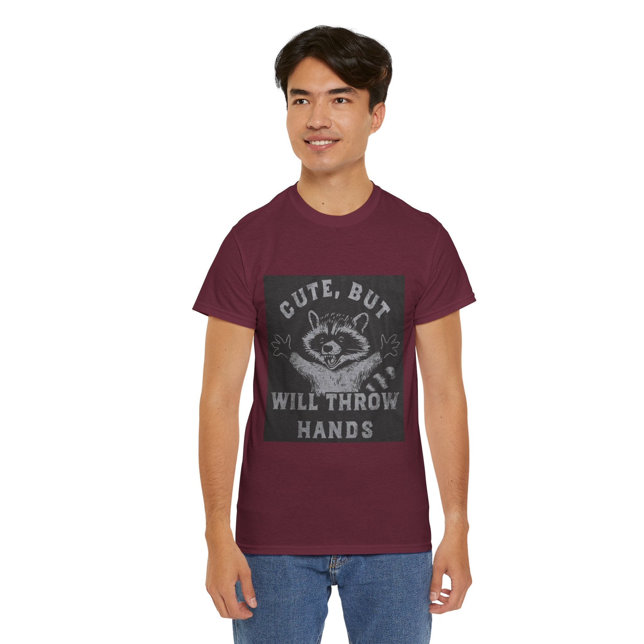 Cute But Will Throw Hands Raccoon T-Shirt