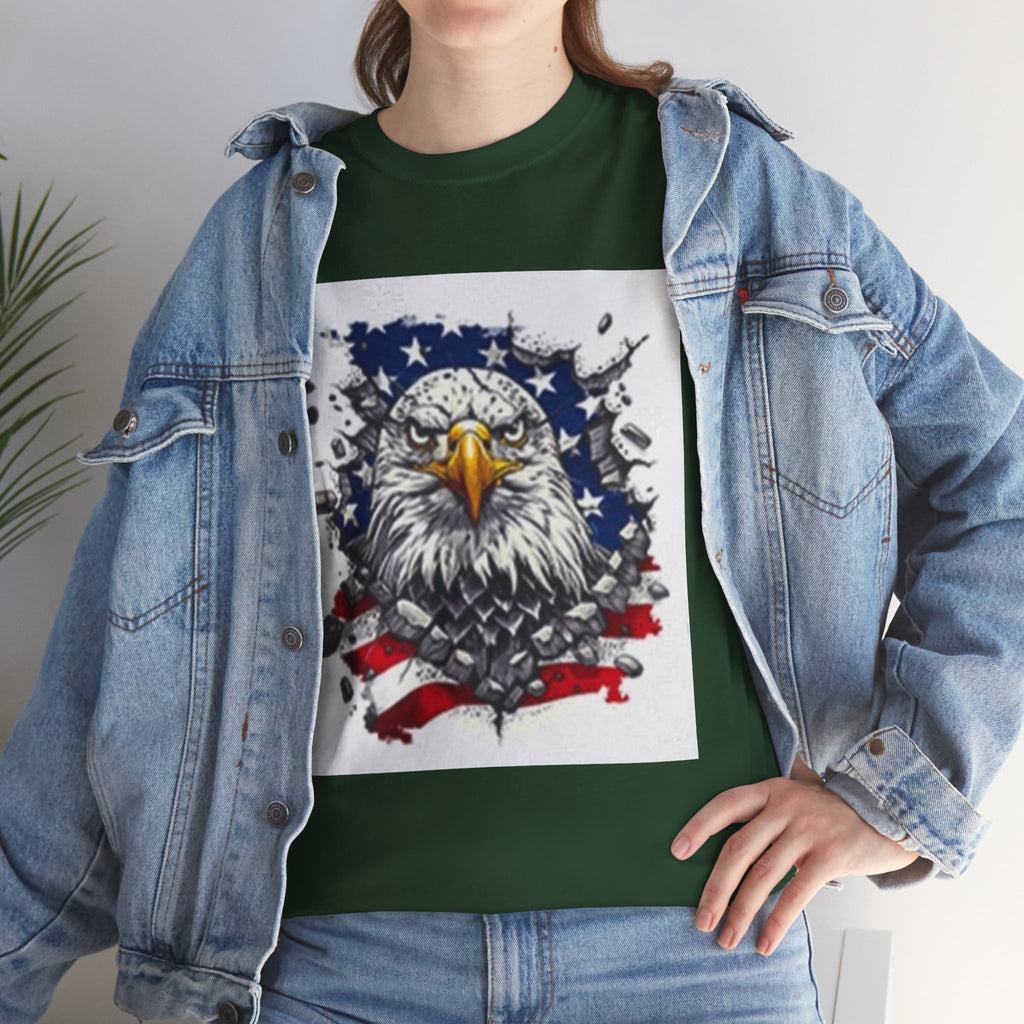 Eagle American Flag T-Shirt — Patriotic Bald Eagle Graphic Tee for 4th of July