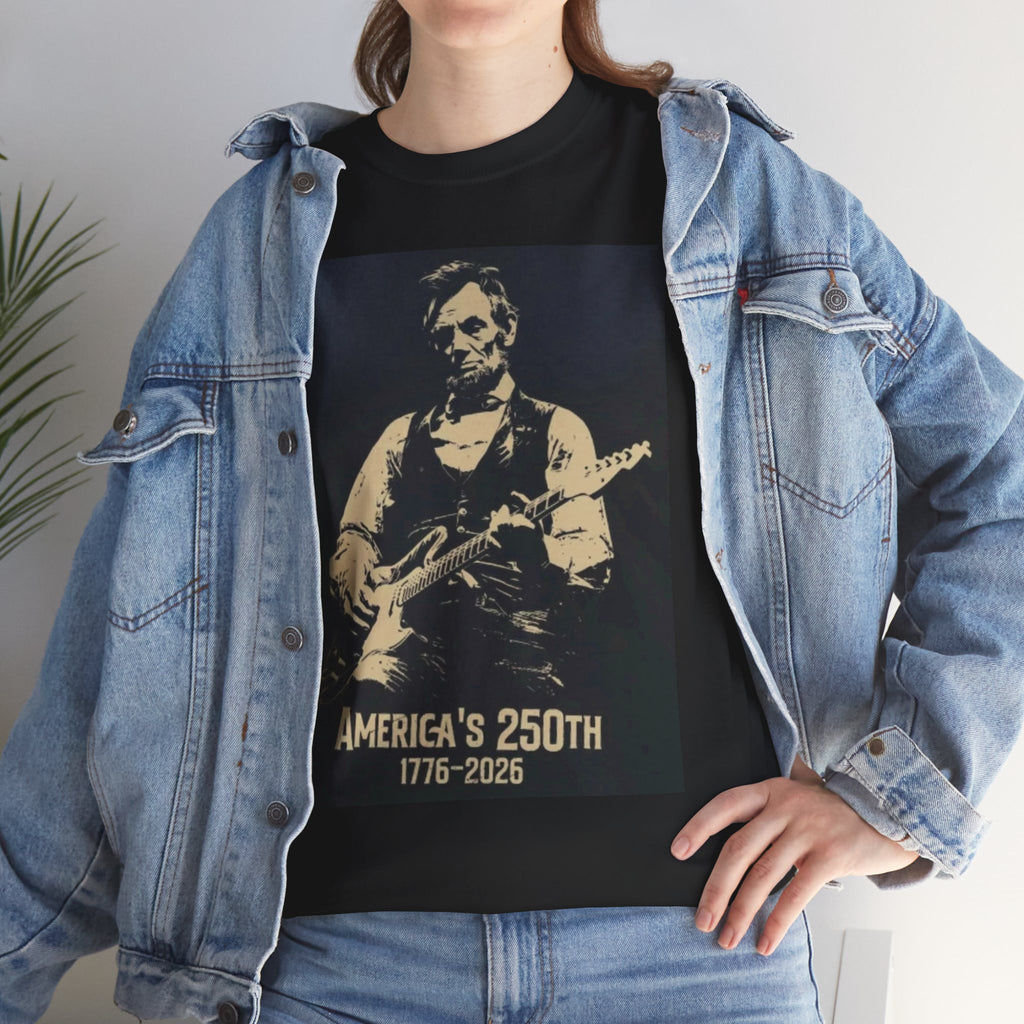 America's 250th Guitar Tee — 1776–2026 Patriotic Rock T‑Shirt