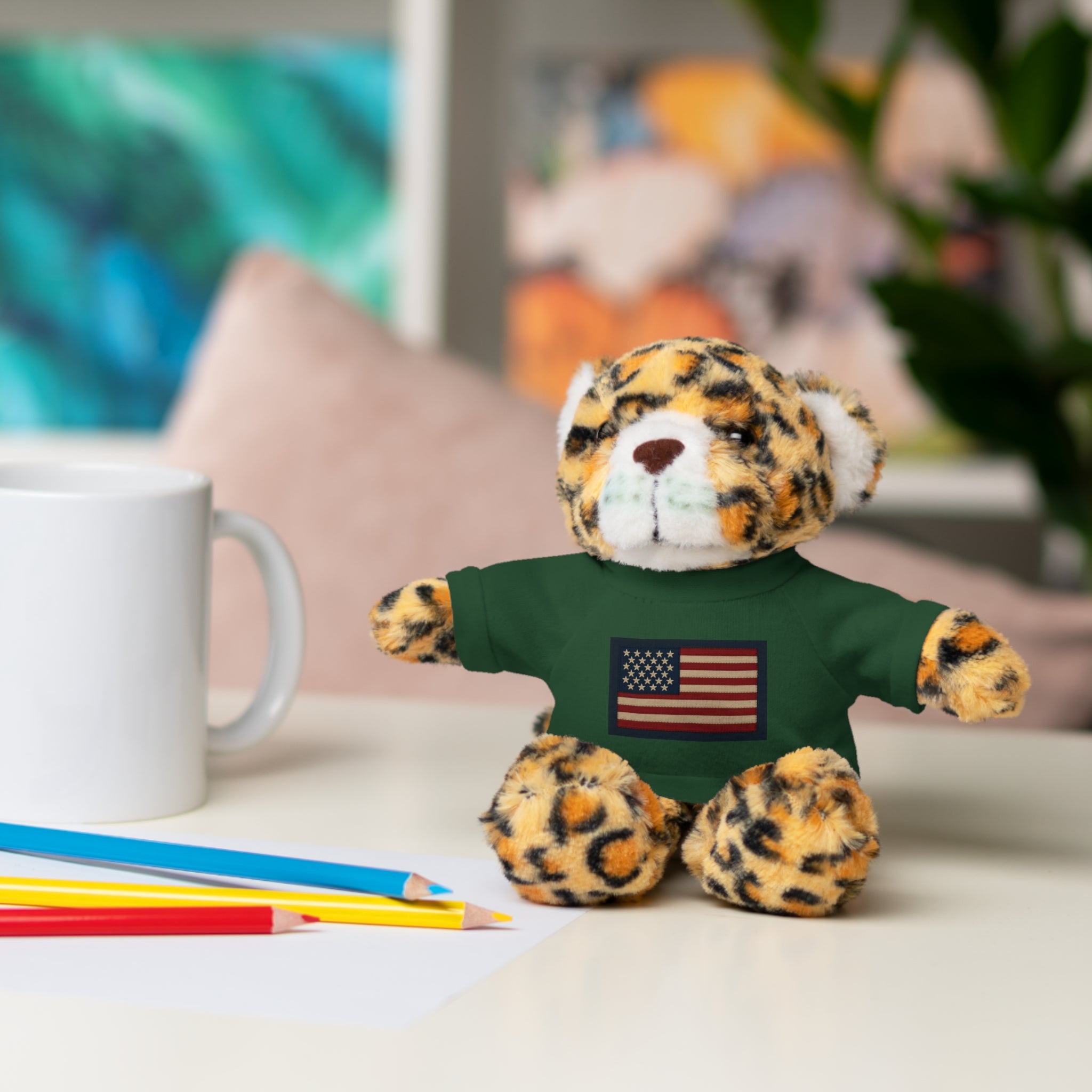 American Flag Teddy Bear with Tee — Patriotic Plush Gift