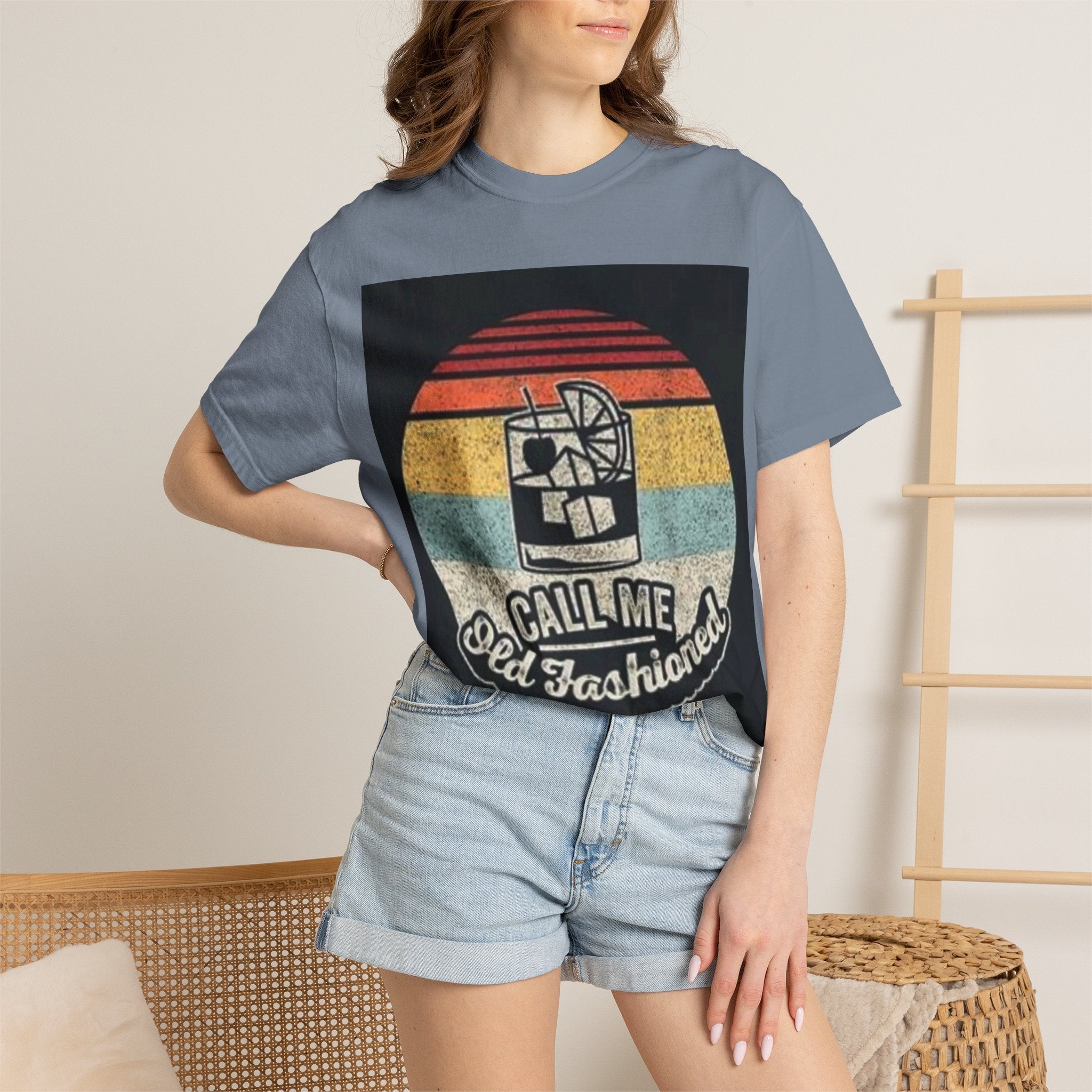 T-Shirt — "Call Me Old Fashioned" Retro Cocktail Graphic Tee
