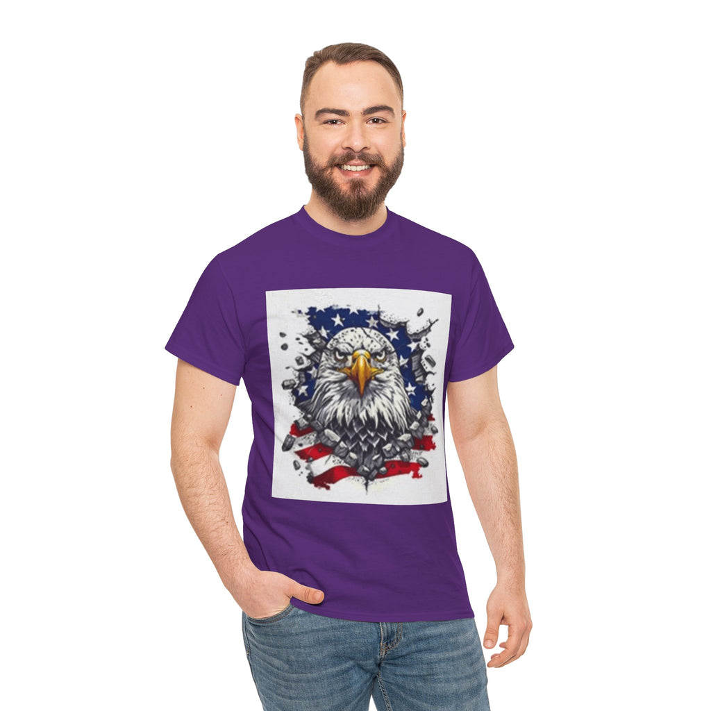 Eagle American Flag T-Shirt — Patriotic Bald Eagle Graphic Tee for 4th of July