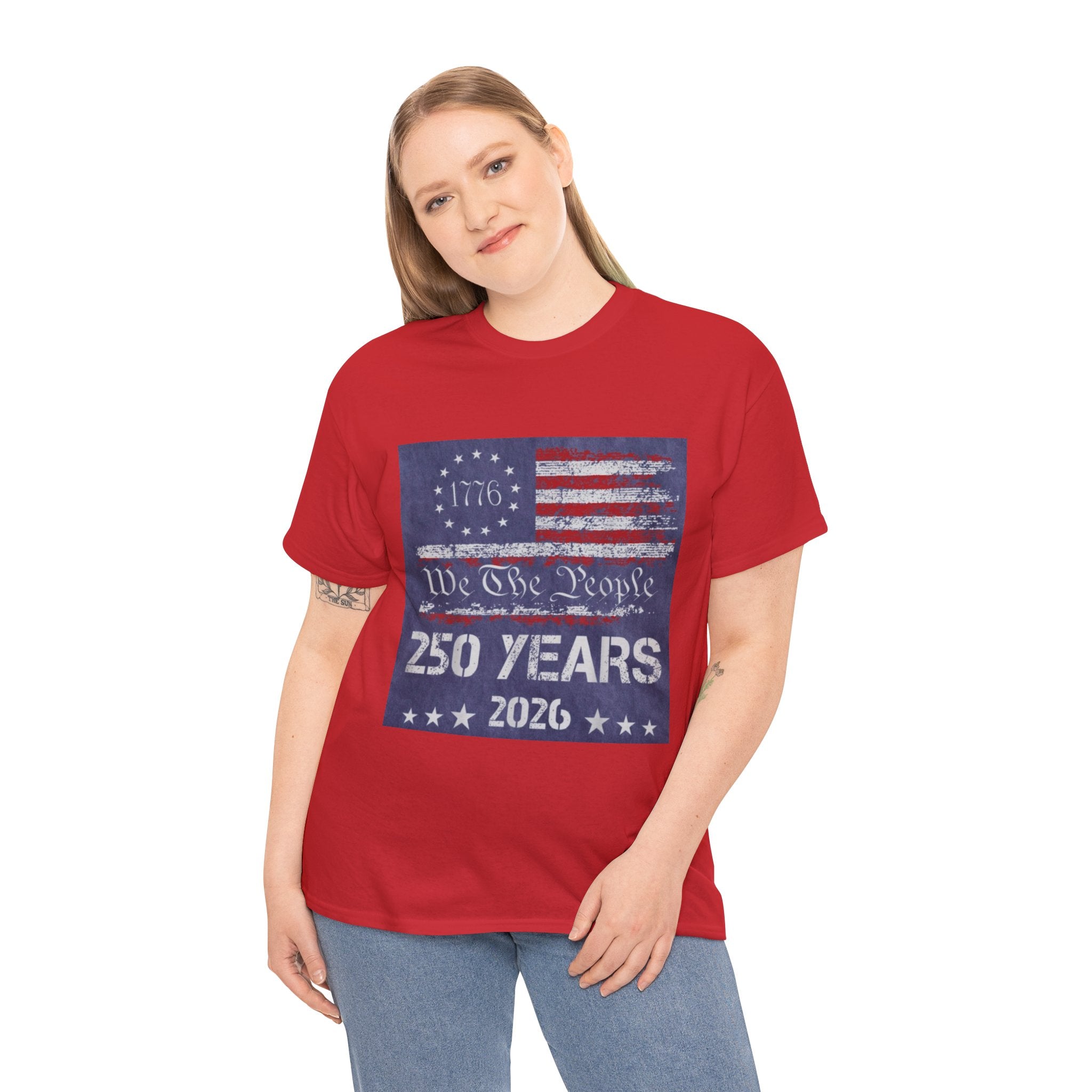 T-Shirt — Vintage 'We The People 250 Years 2026' Patriotic American Flag Tee