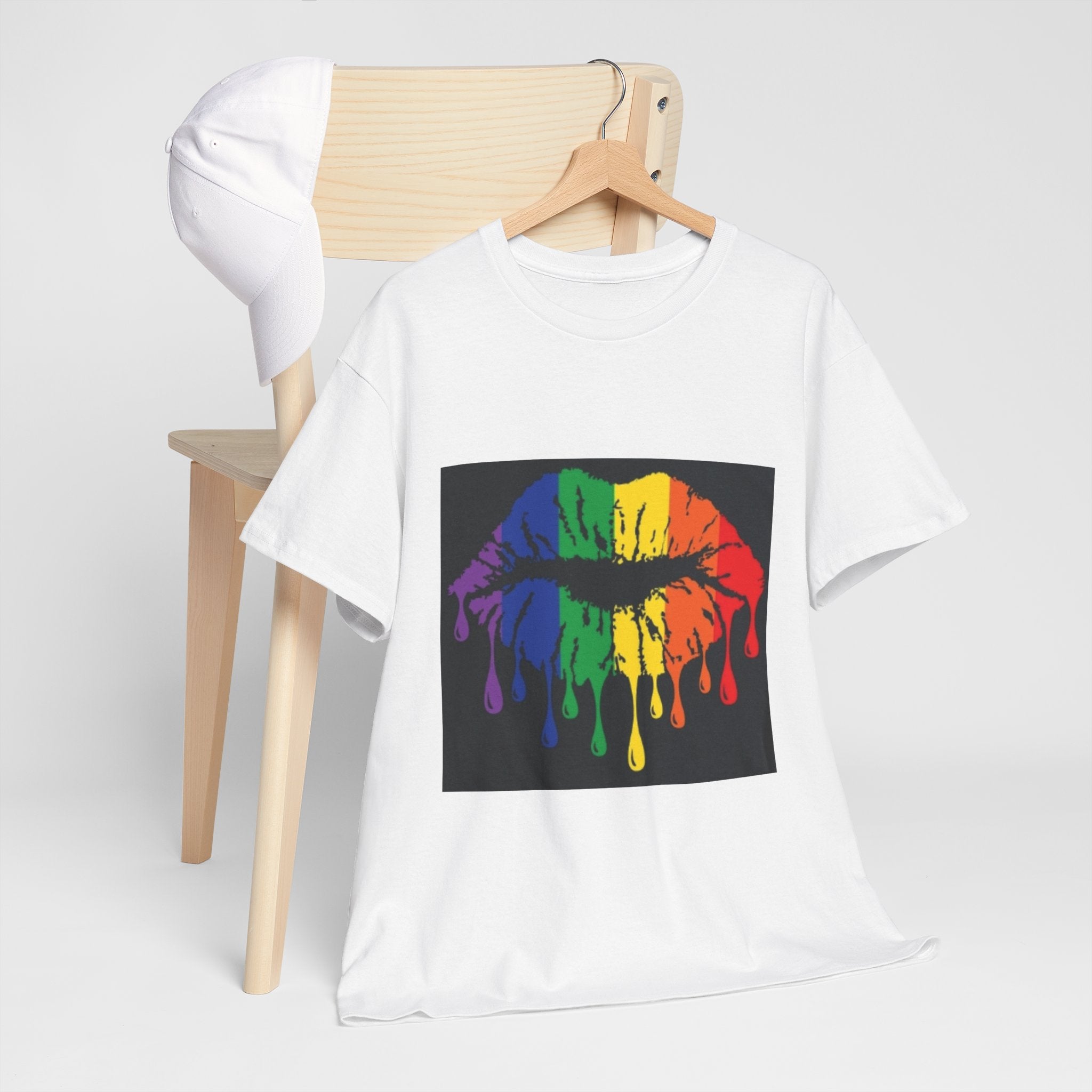 Rainbow Drip Kiss T-Shirt – LGBTQ+ Pride Graphic Tee
