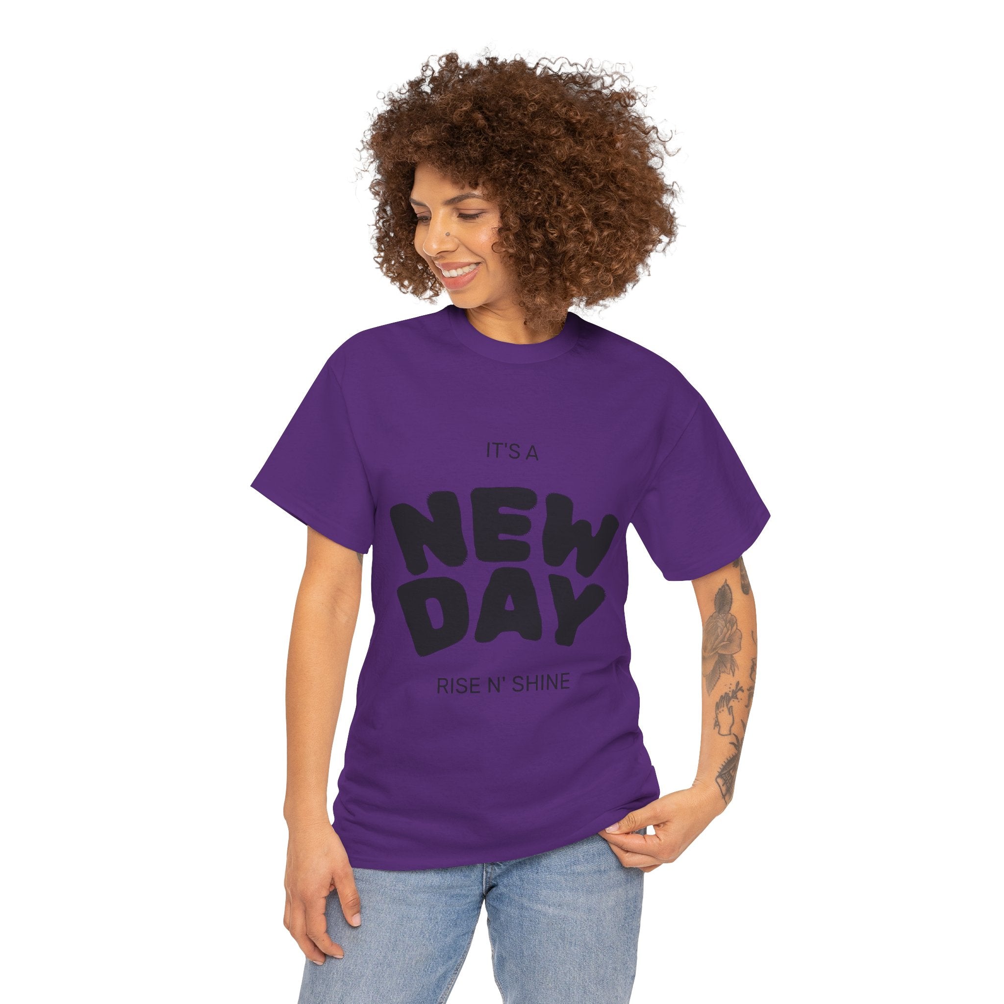 New Day Tee — "It's a New Day, Rise N' Shine" Motivational T-Shirt