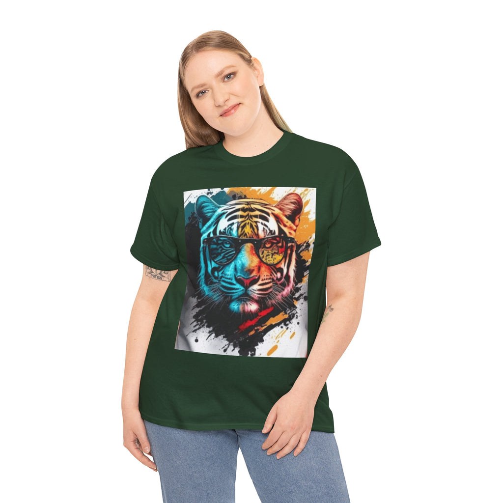 Tiger Portrait T-Shirt — Colorful Abstract Tiger Face Tee