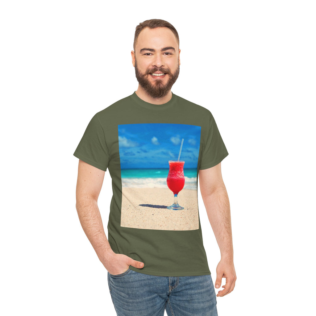 Tropical Beach Cocktail Graphic Tee (Summer Vacation Drink)