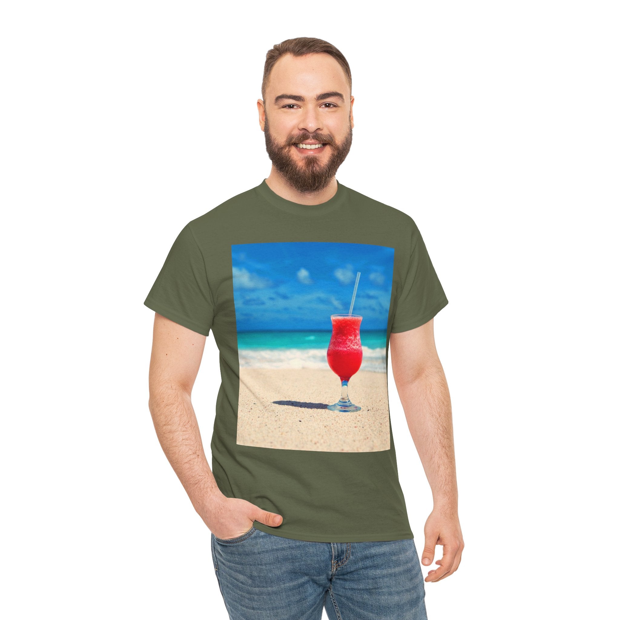 Tropical Beach Cocktail Graphic Tee (Summer Vacation Drink)