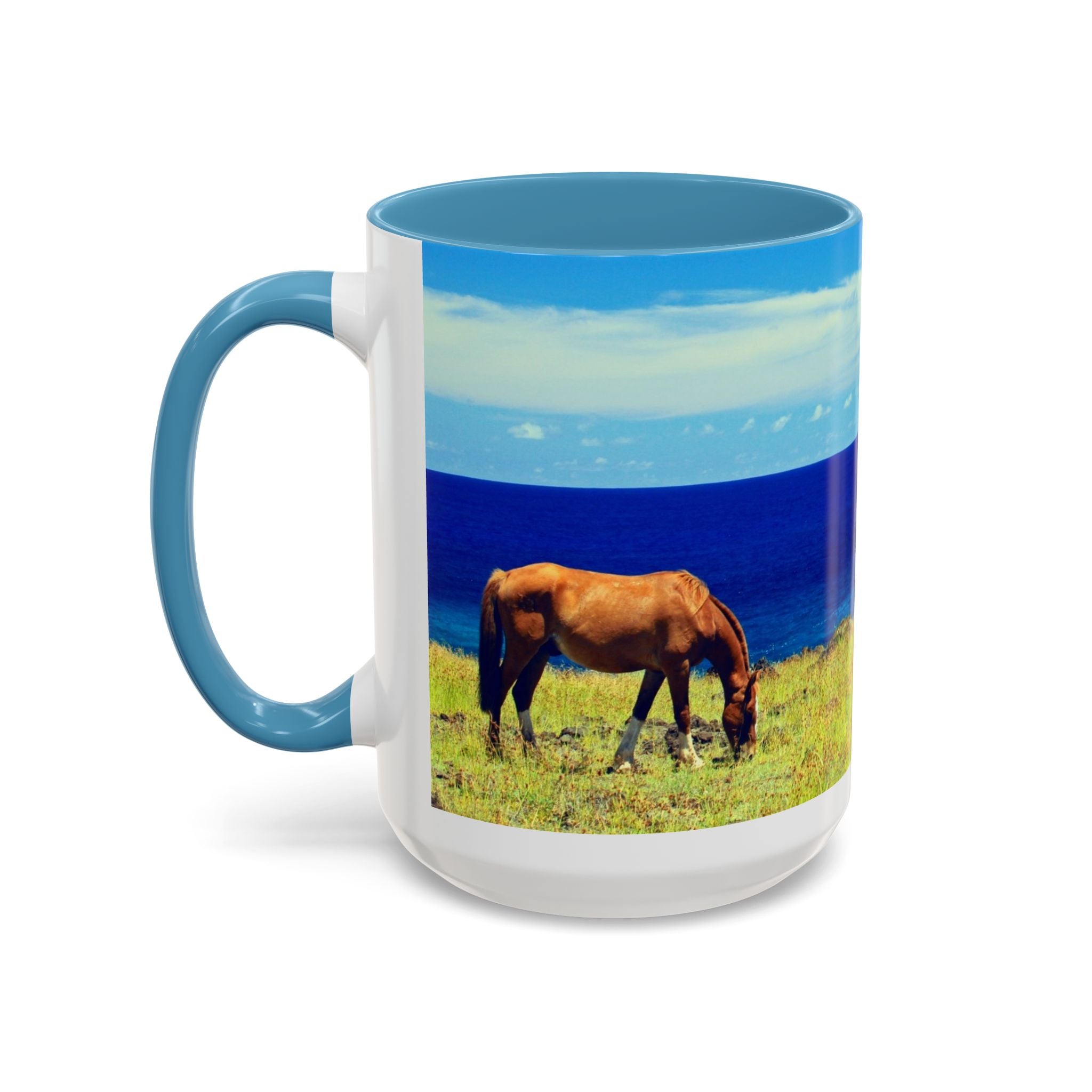 Coastal Landscape Accent Coffee Mug – Ocean View Beach Scene (11/15oz)