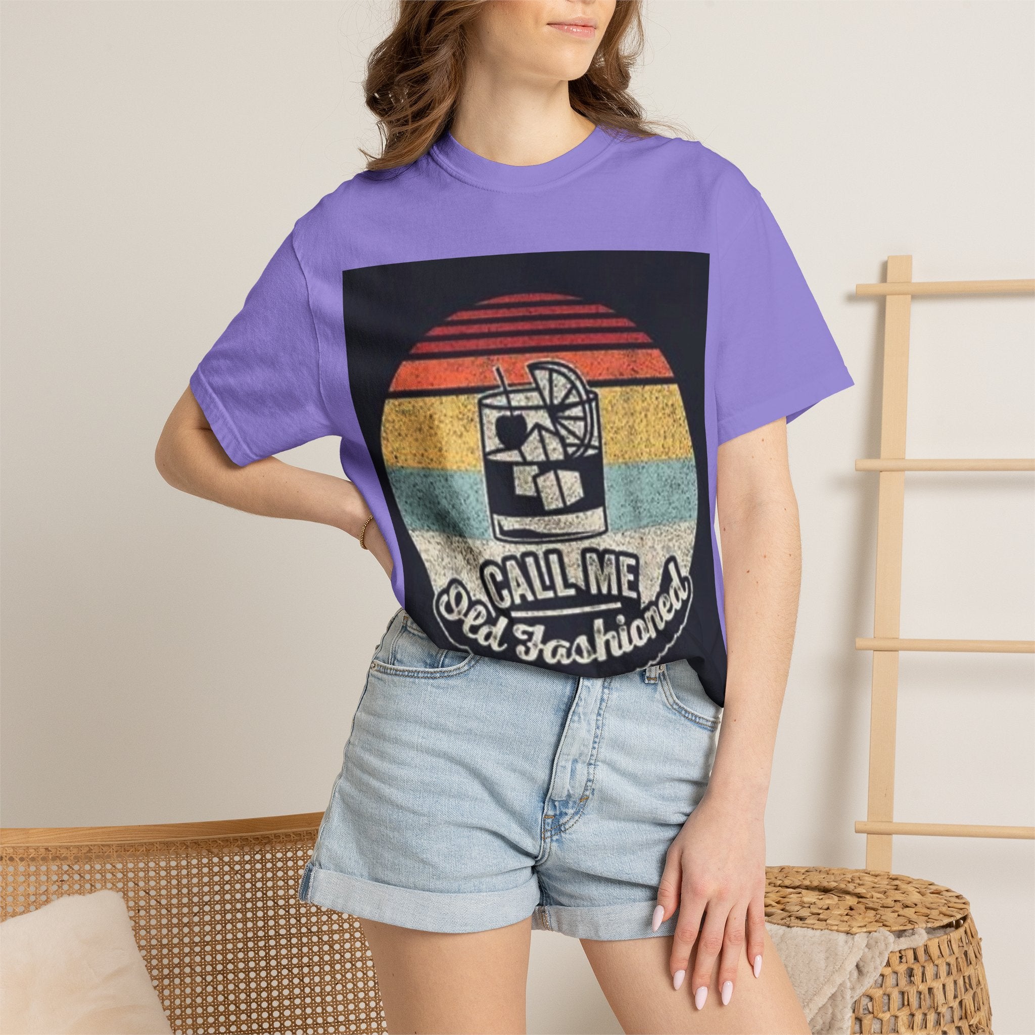 T-Shirt — "Call Me Old Fashioned" Retro Cocktail Graphic Tee