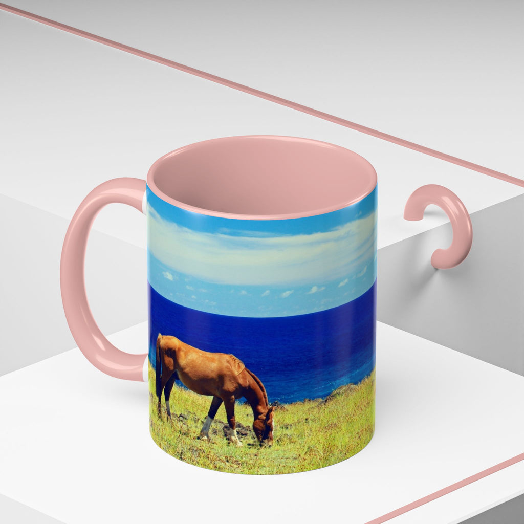 Coastal Landscape Accent Coffee Mug – Ocean View Beach Scene (11/15oz)