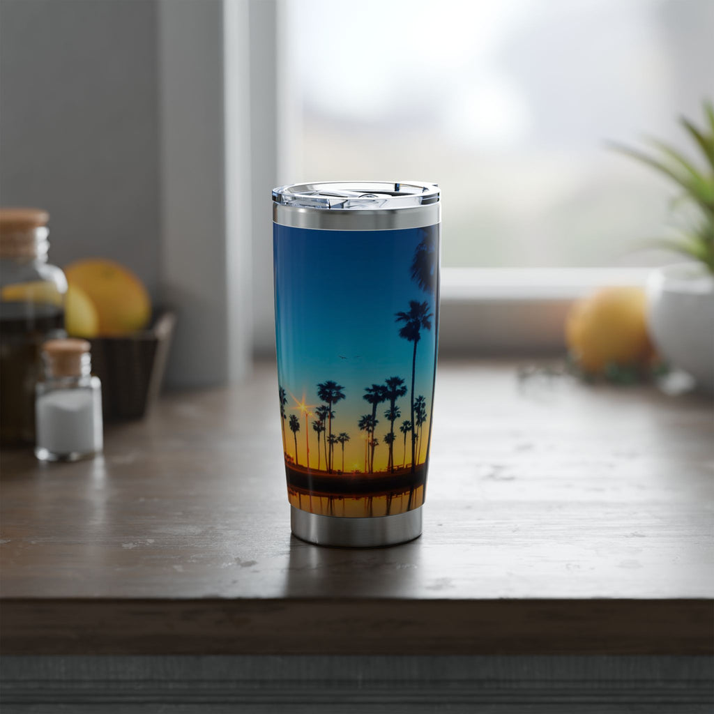 Sunset Palm Beach Tumbler — 20oz Insulated Travel Cup