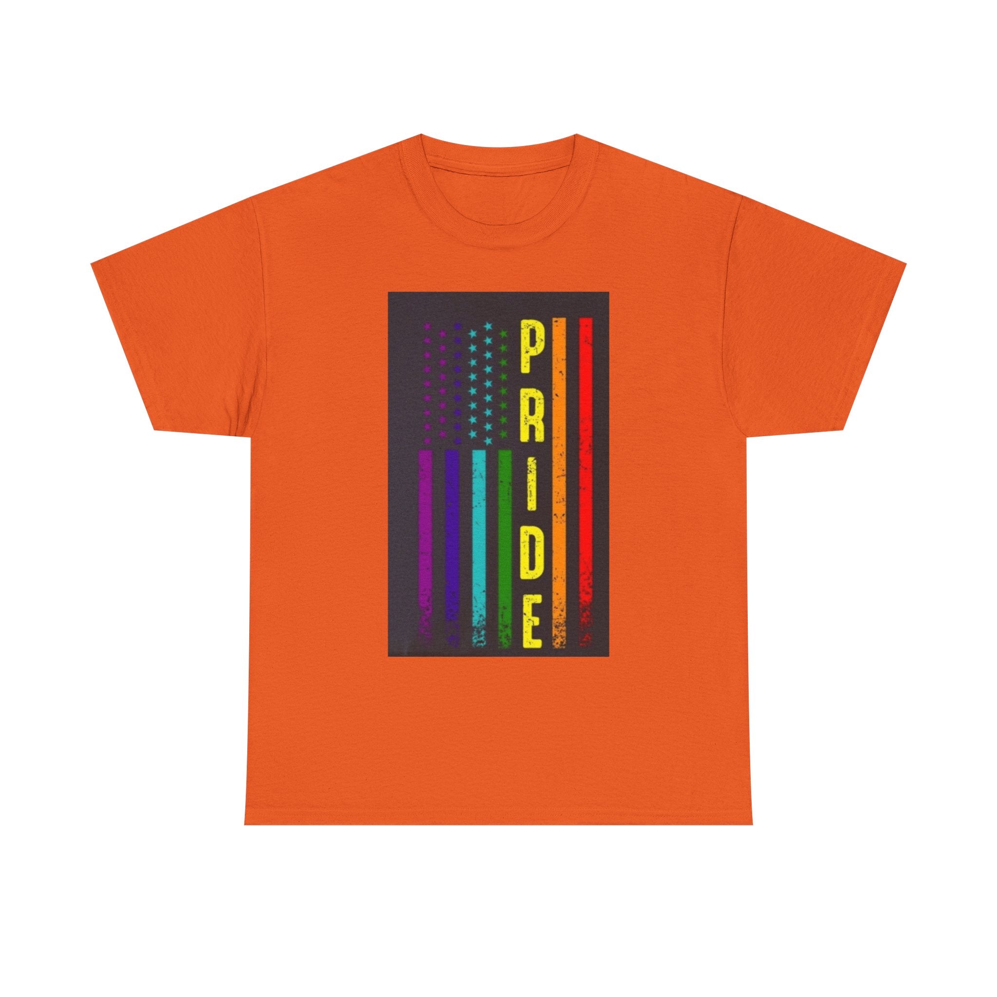 Pride Rainbow Flag Tee — Vertical "PRIDE" Graphic T-Shirt