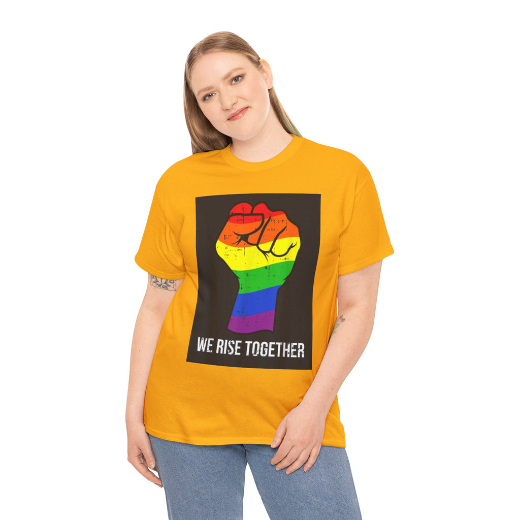 We Rise Together Rainbow Fist T-Shirt