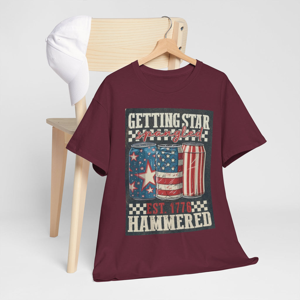 Getting Star Hammered Tee — Patriotic 4th of July Beer Can T-Shirt (Est. 1776)
