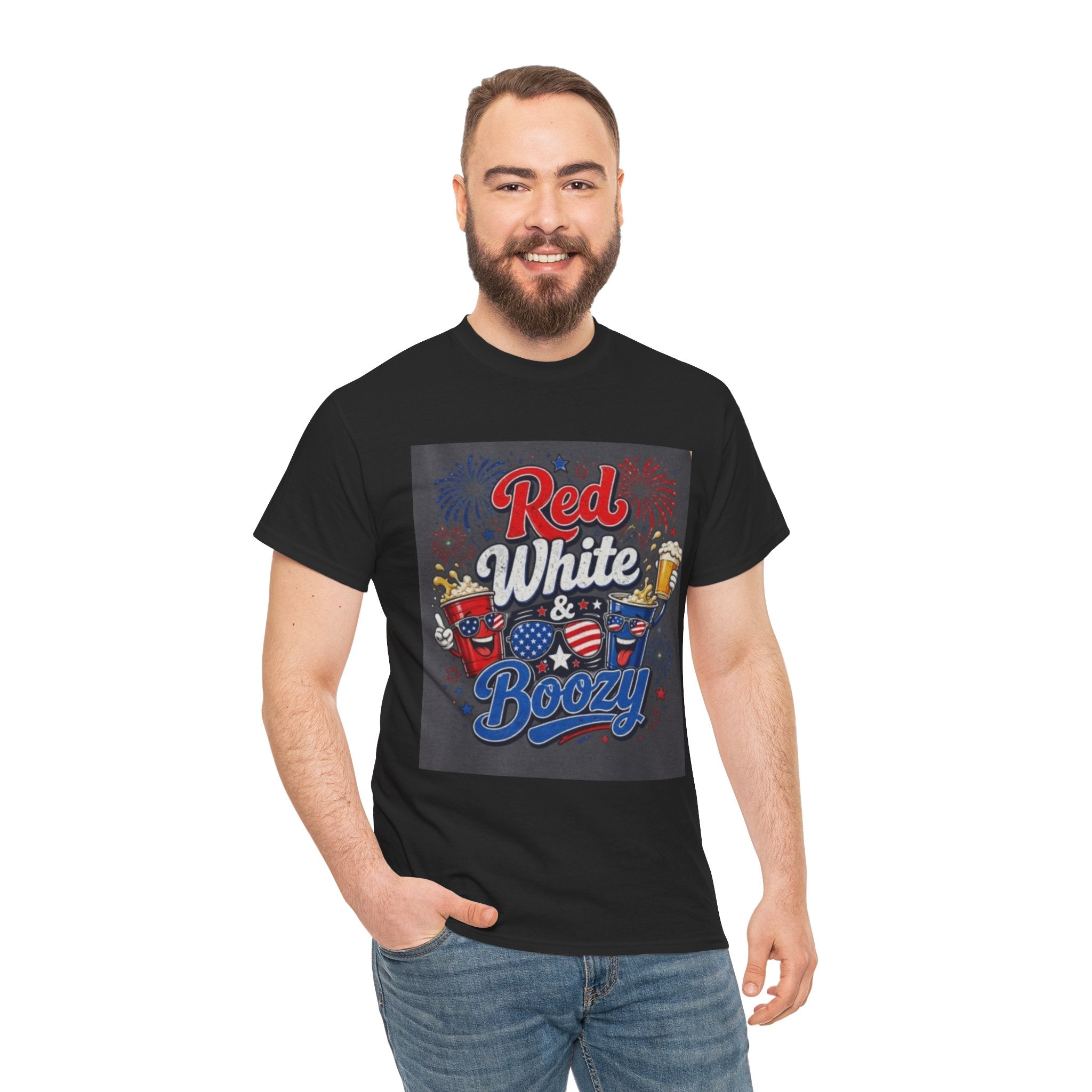 Red White & Boozy T-Shirt – Patriotic 4th of July Party Tee