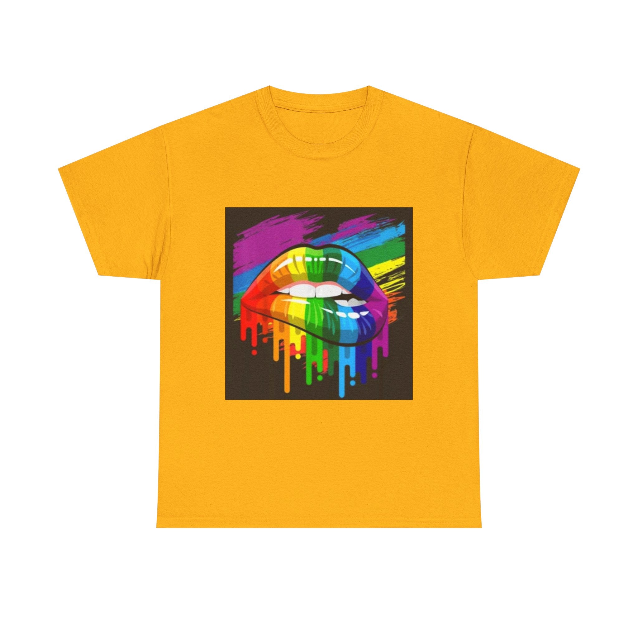T-Shirt — Rainbow Drip Lips Pride Graphic Tee