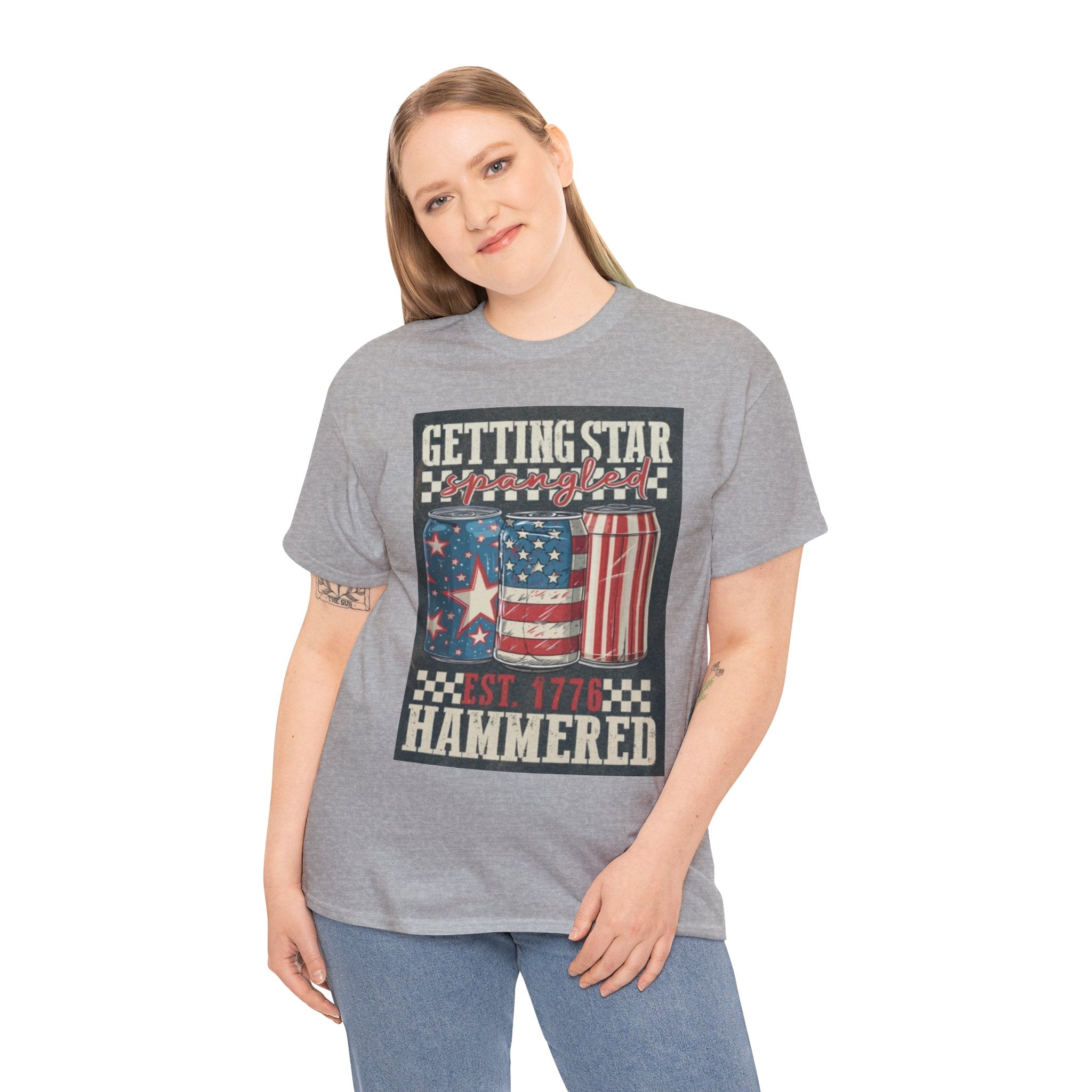 Getting Star Hammered Tee — Patriotic 4th of July Beer Can T-Shirt (Est. 1776)