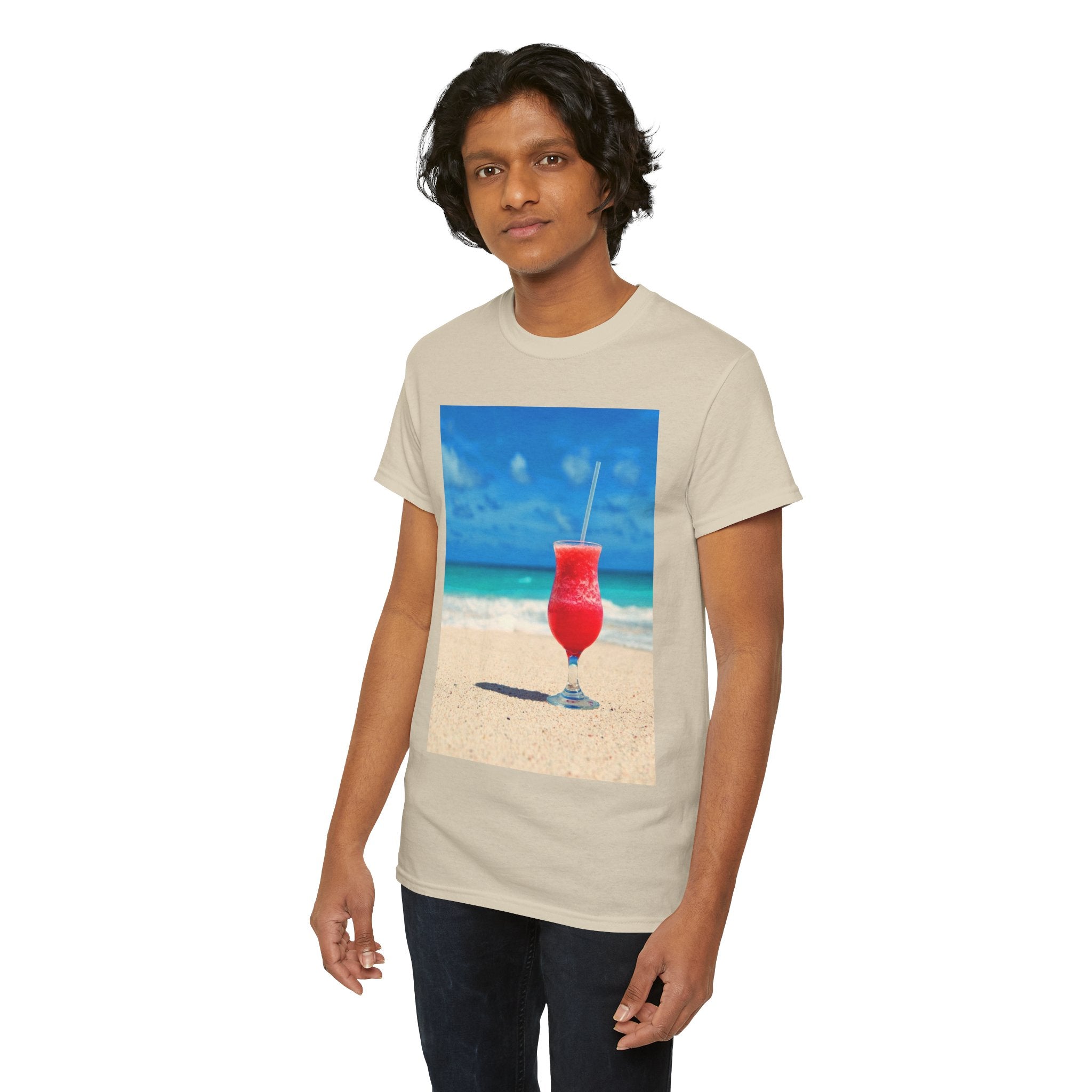 Tropical Beach Cocktail Graphic Tee (Summer Vacation Drink)