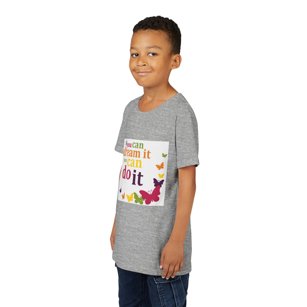 Youth Tee – "If You Can Dream It You Can Do It" Colorful Butterfly Inspirational Shirt