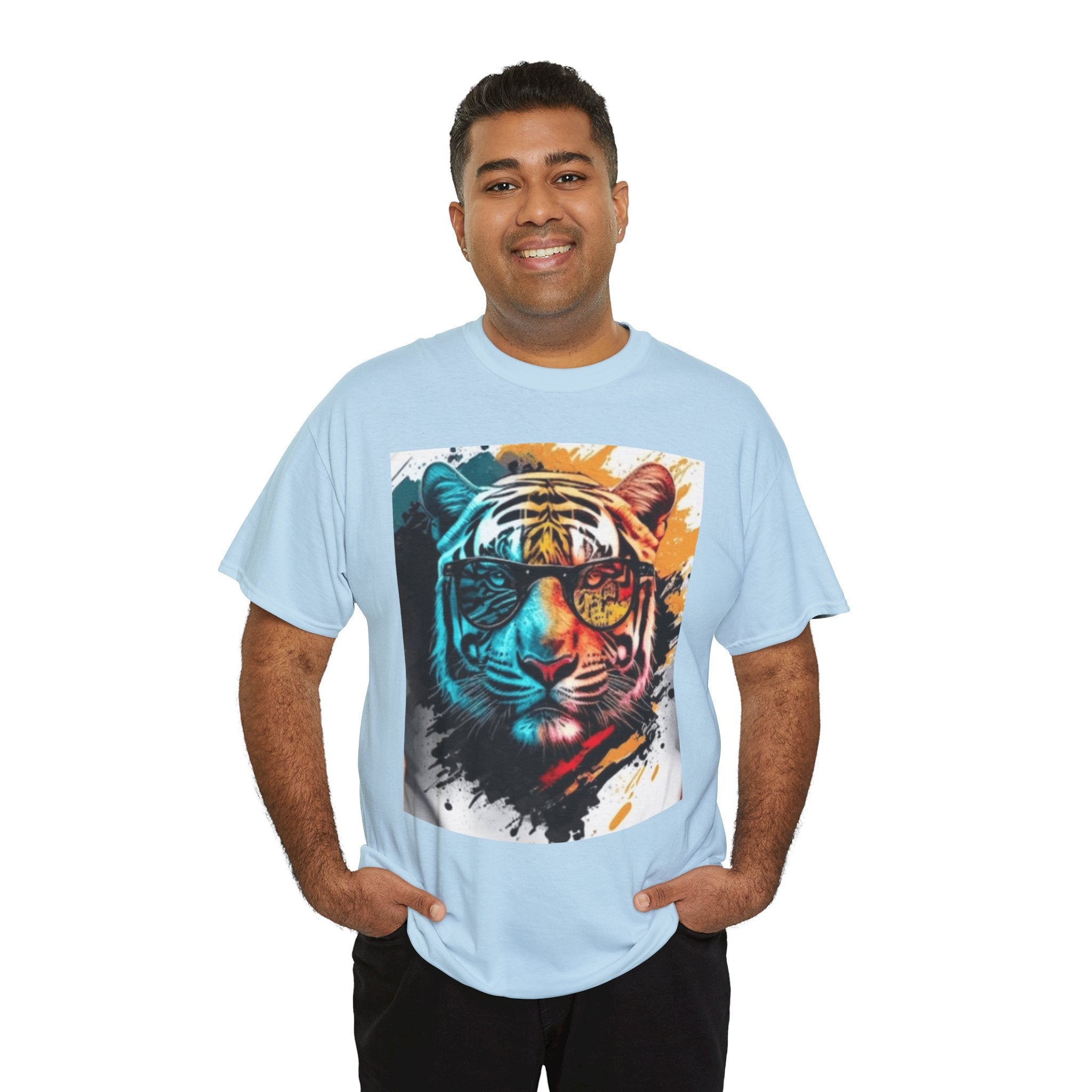 Tiger Portrait T-Shirt — Colorful Abstract Tiger Face Tee