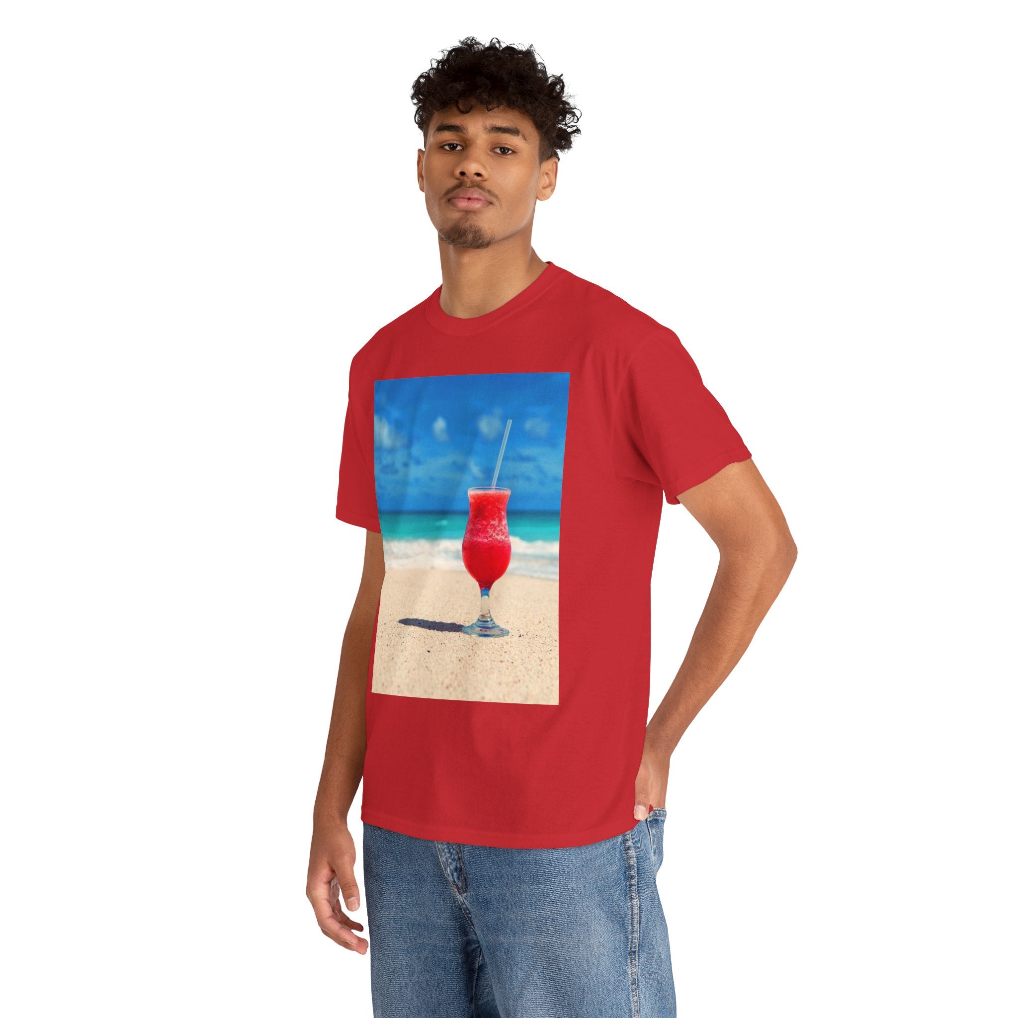 Tropical Beach Cocktail Graphic Tee (Summer Vacation Drink)