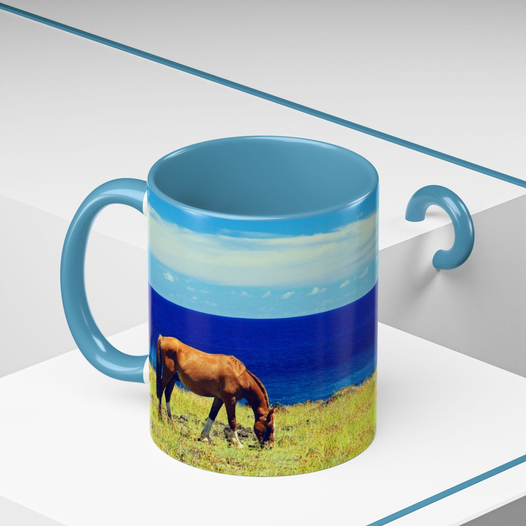 Coastal Landscape Accent Coffee Mug – Ocean View Beach Scene (11/15oz)