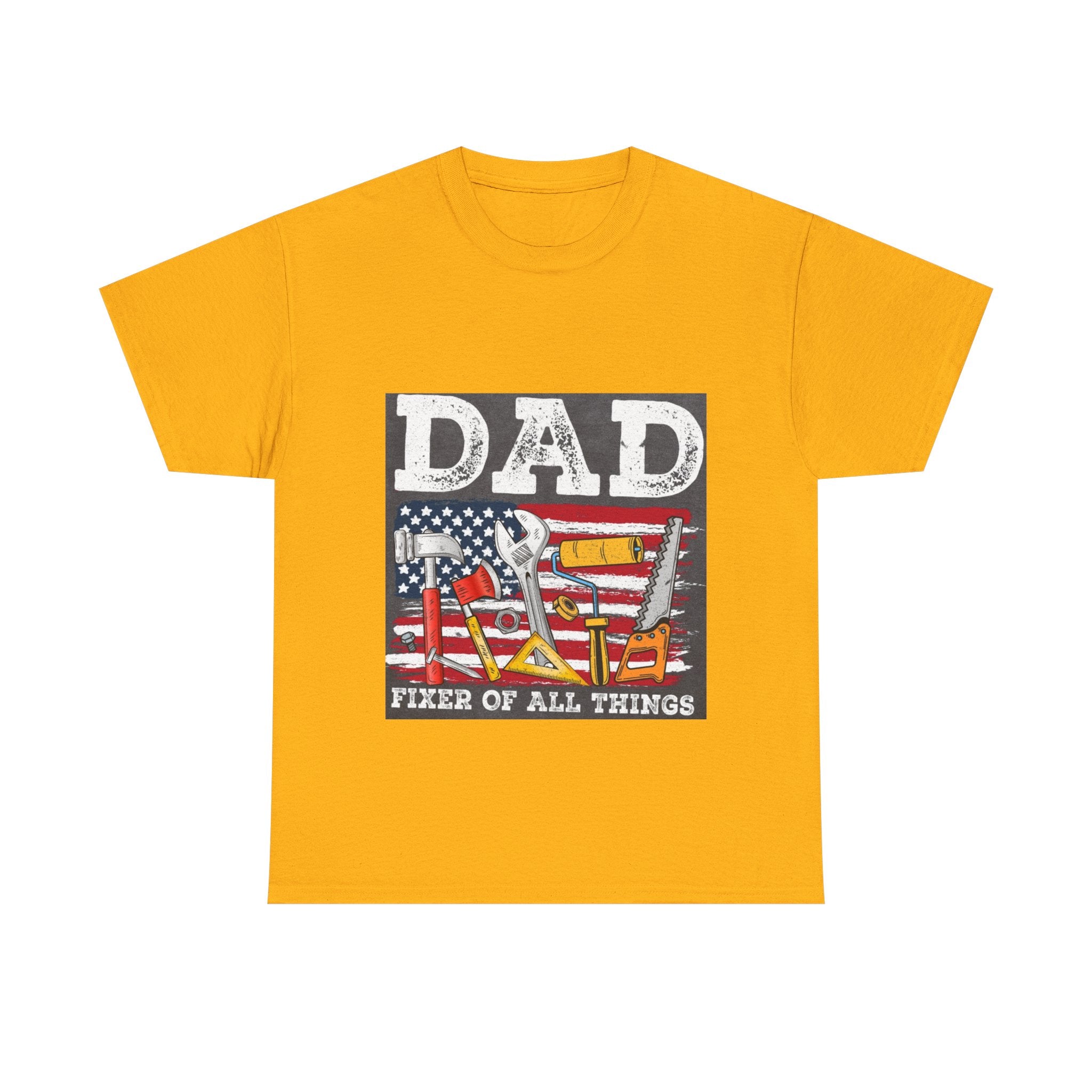 Dad Fixer Of All Things T-Shirt — American Flag Tool Graphic Tee for Fathers