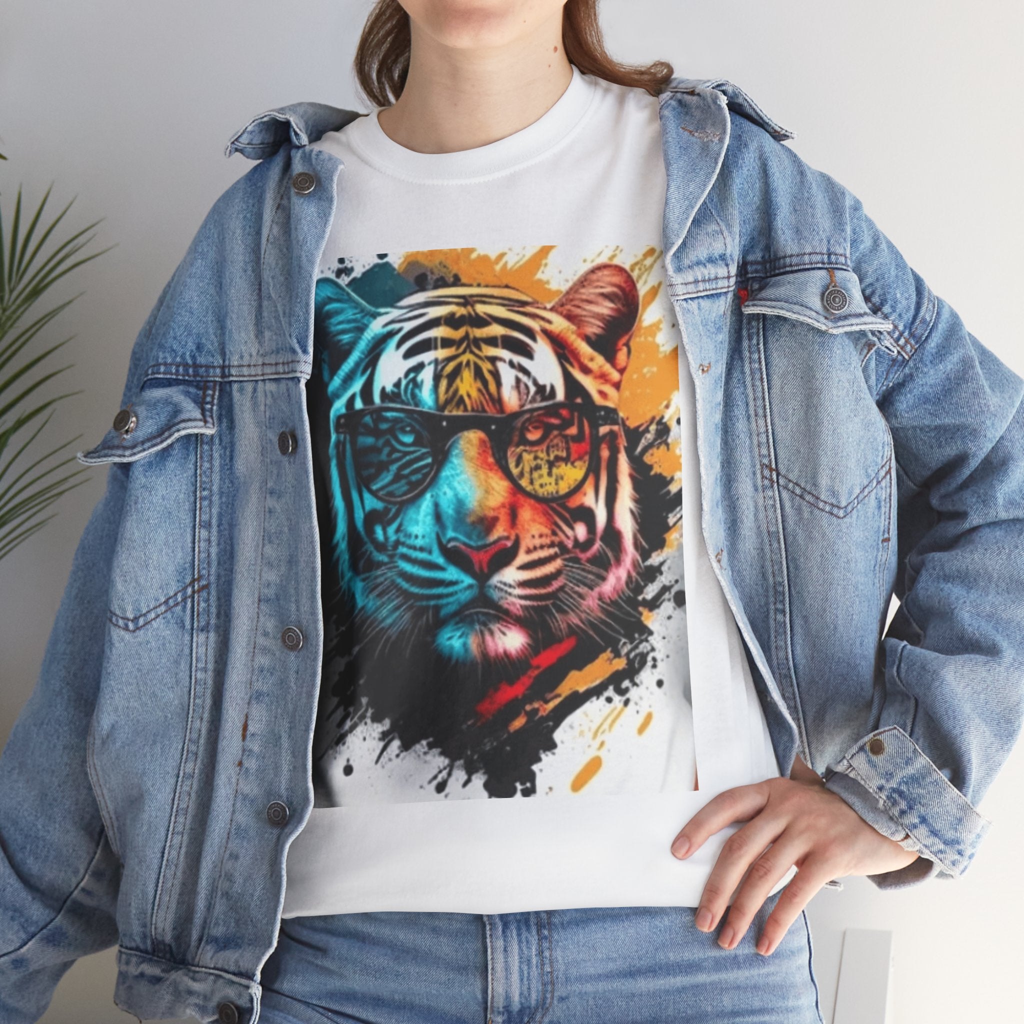 Tiger Portrait T-Shirt — Colorful Abstract Tiger Face Tee