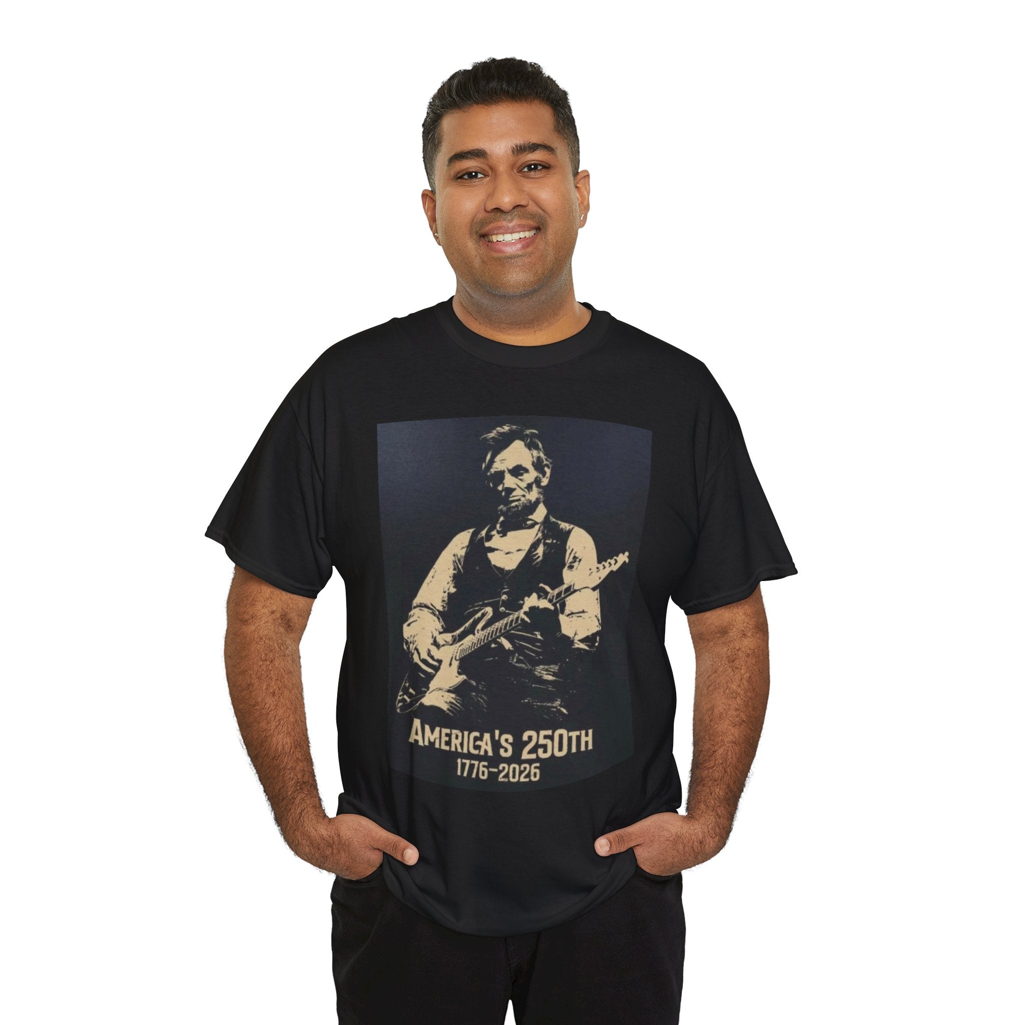 America's 250th Guitar Tee — 1776–2026 Patriotic Rock T‑Shirt